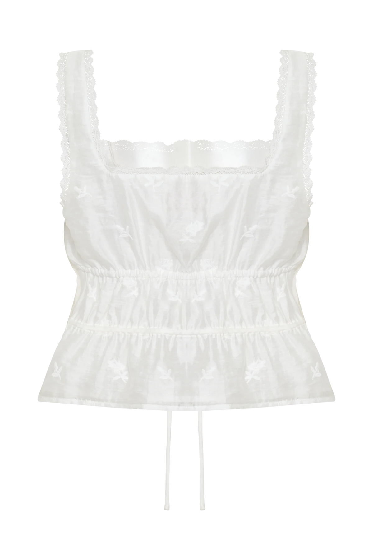 Vivian Embroidered Sleeveless Top - White