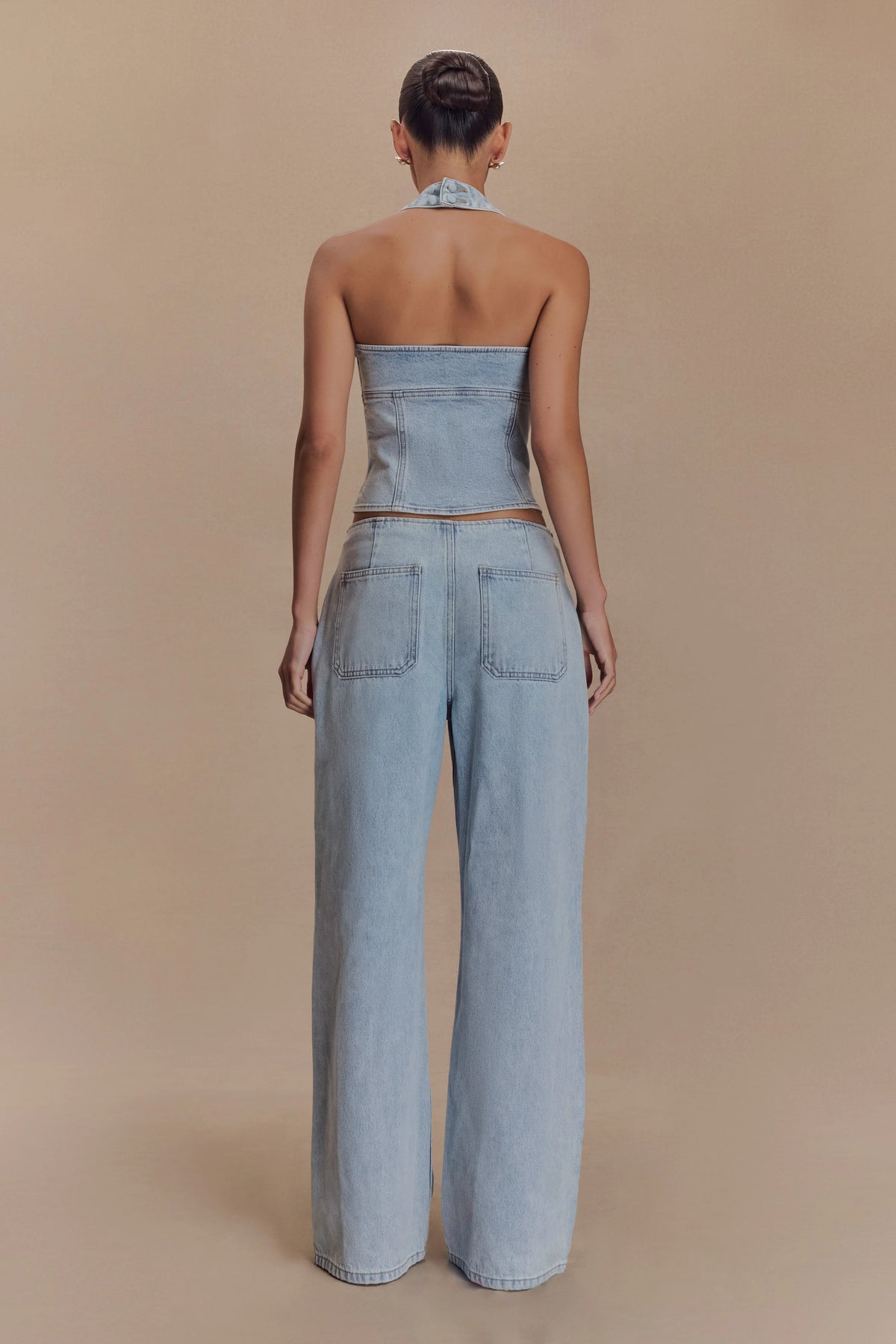 Caitlin Mid Rise Denim Jeans - Light Blue