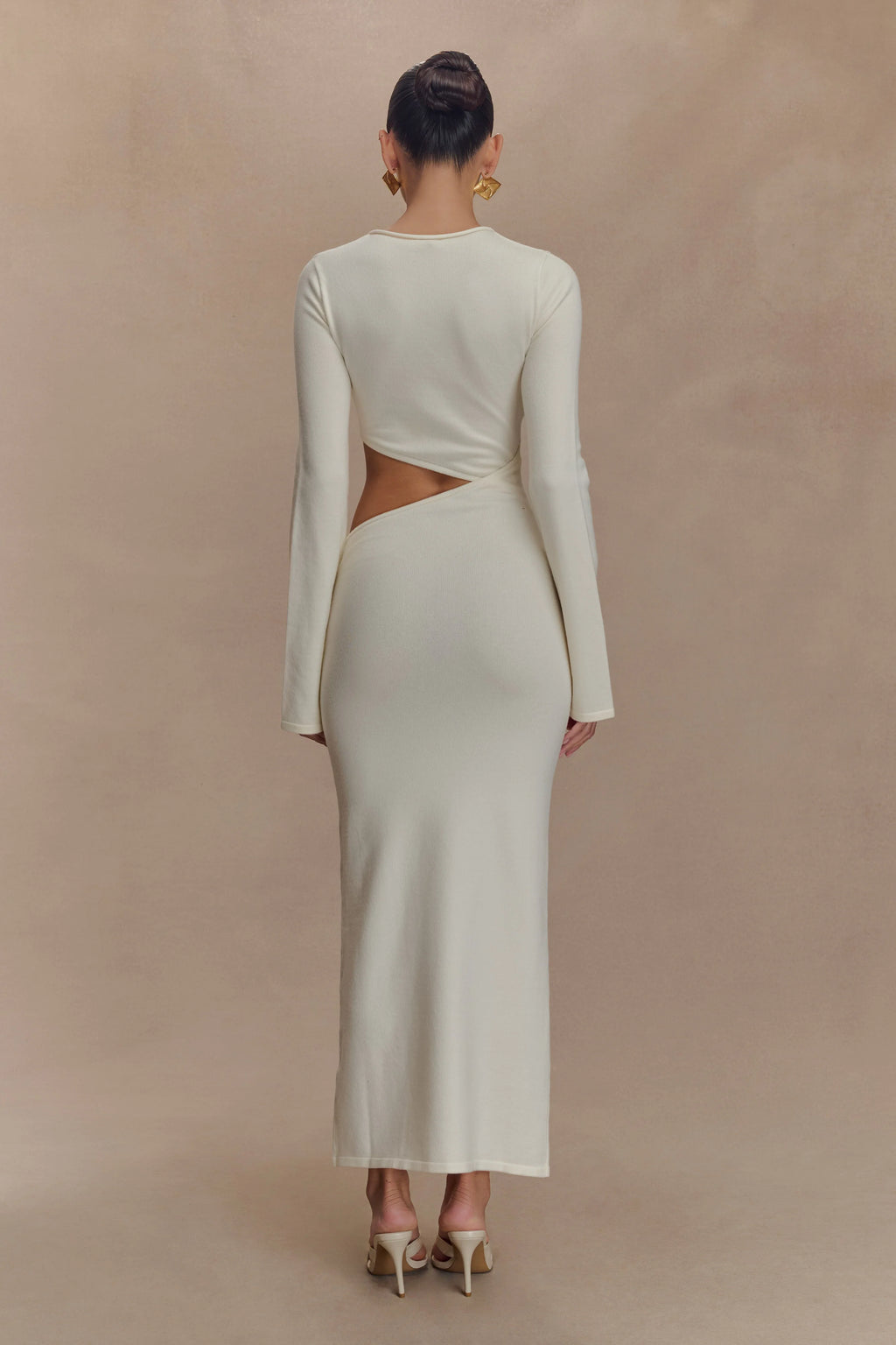Azariah Long Sleeve Knit Midi Dress - Ivory