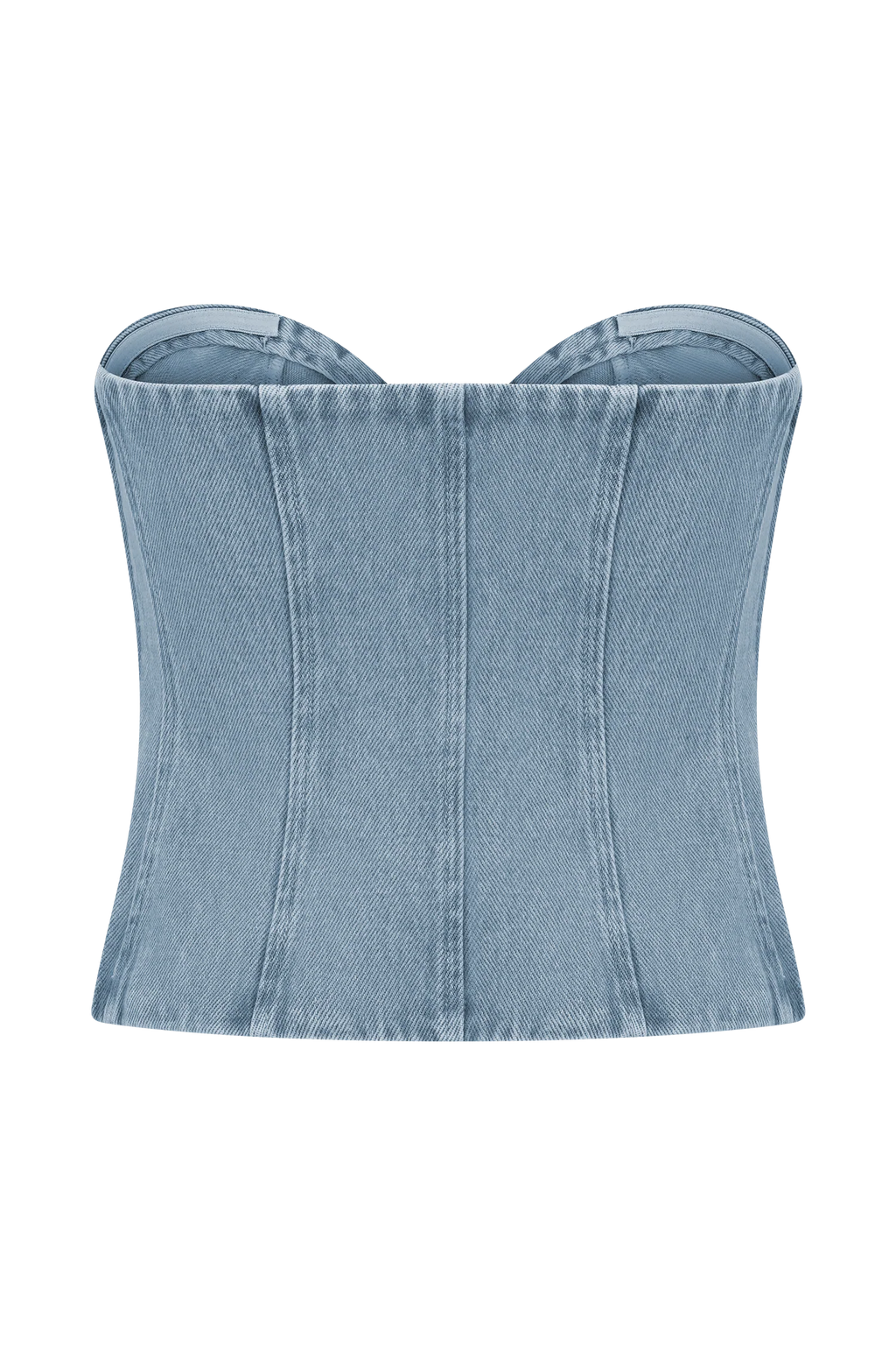 Tully Strapless Topstitch Denim Top - 80'S Blue