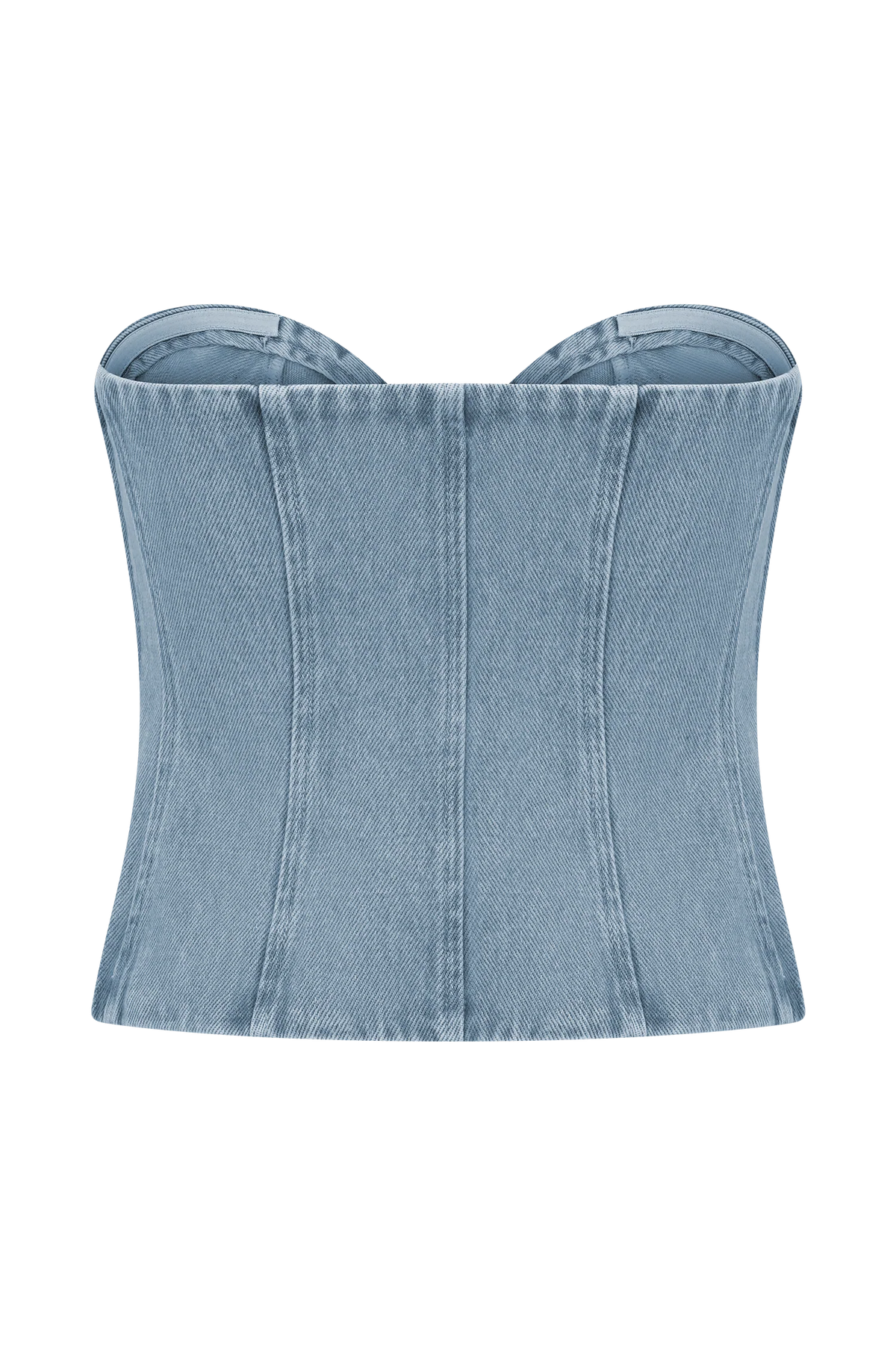 Tully Strapless Topstitch Denim Top - 80'S Blue