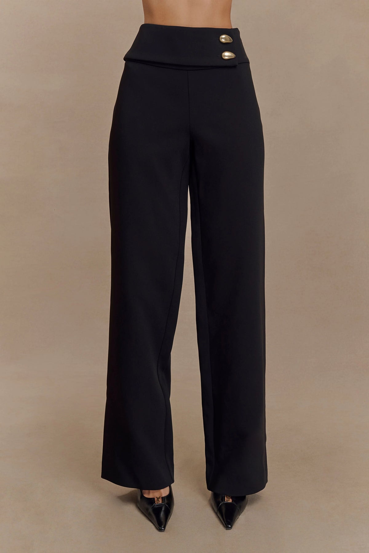 Lindie Straight Leg Suiting Pants - Black