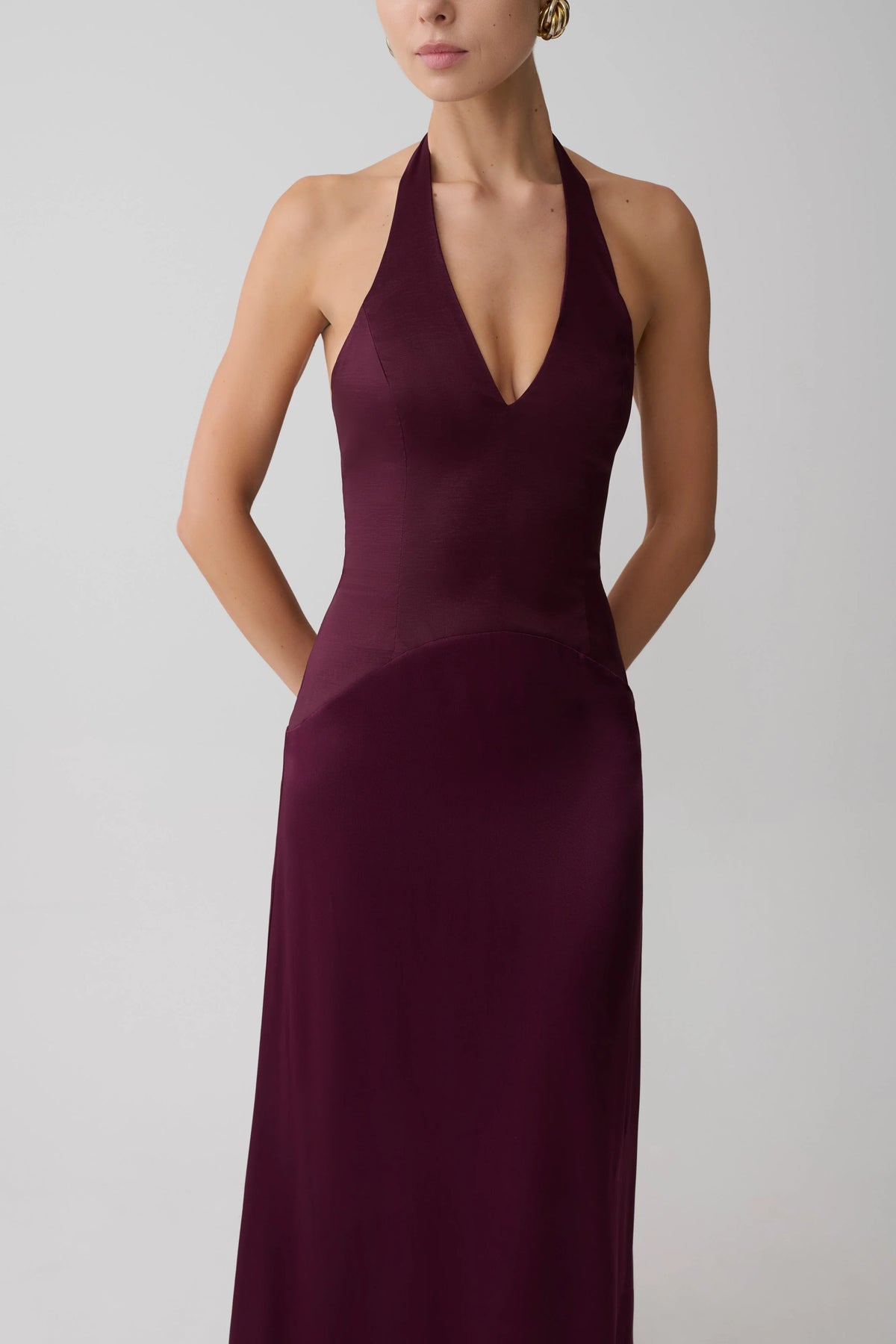 Maura Taffeta And Satin Maxi Dress - Wine