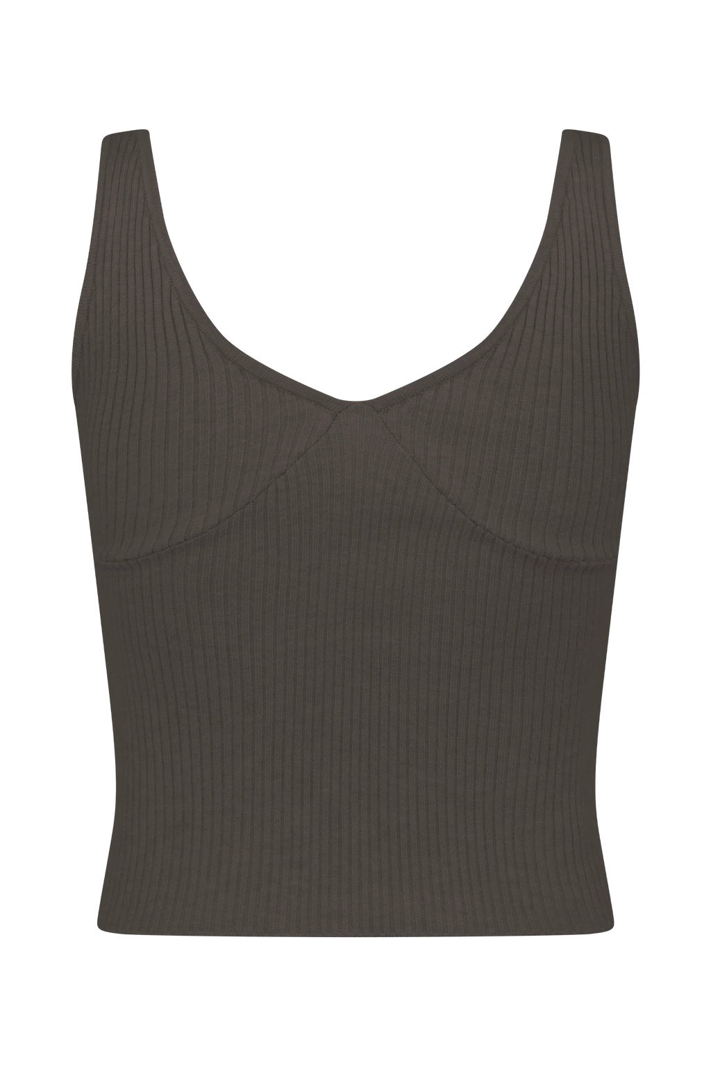 Natalya Ribbed Knit Cami Top - Dark Chocolate