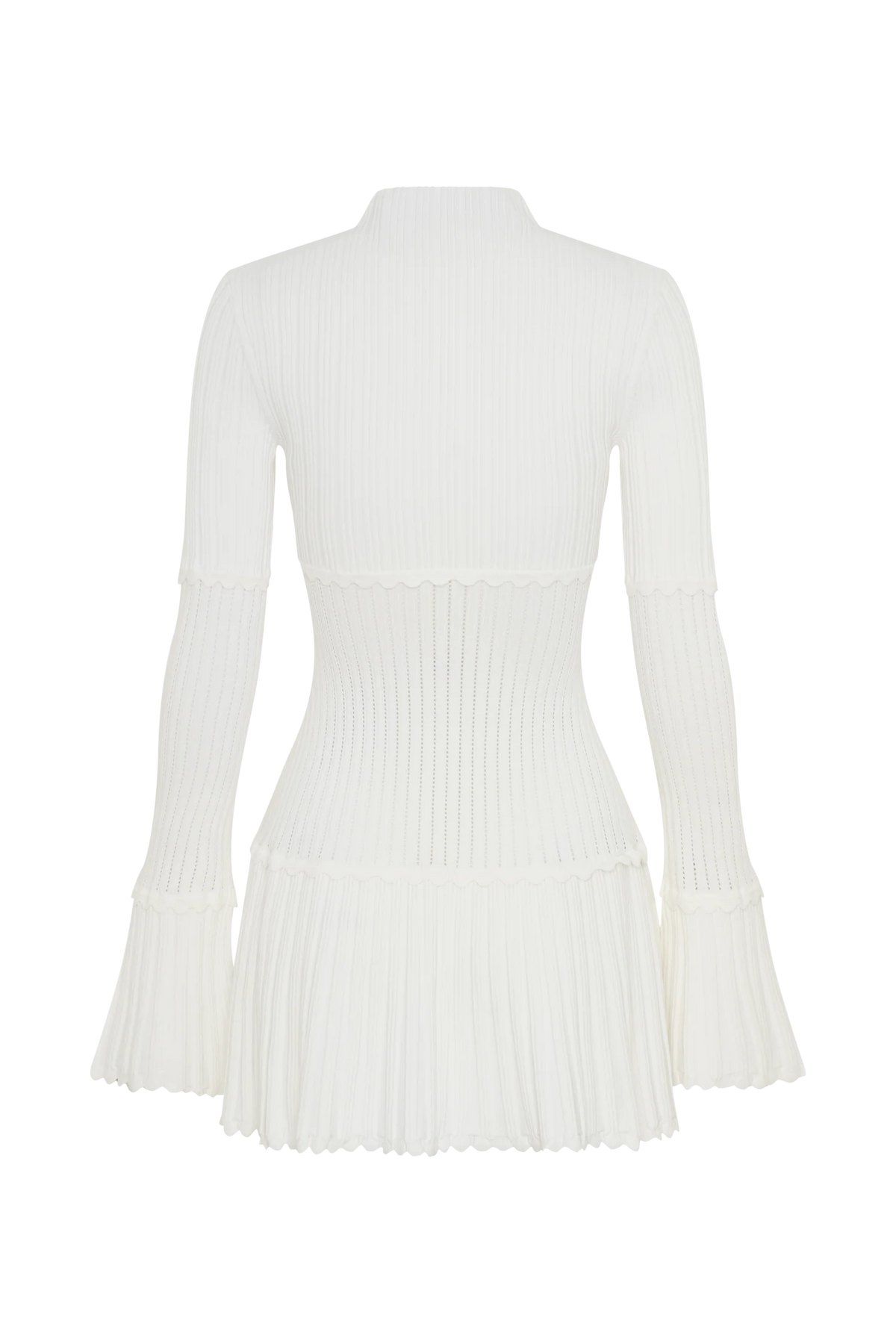 Adena Pointelle Knit Mini Dress - Ivory