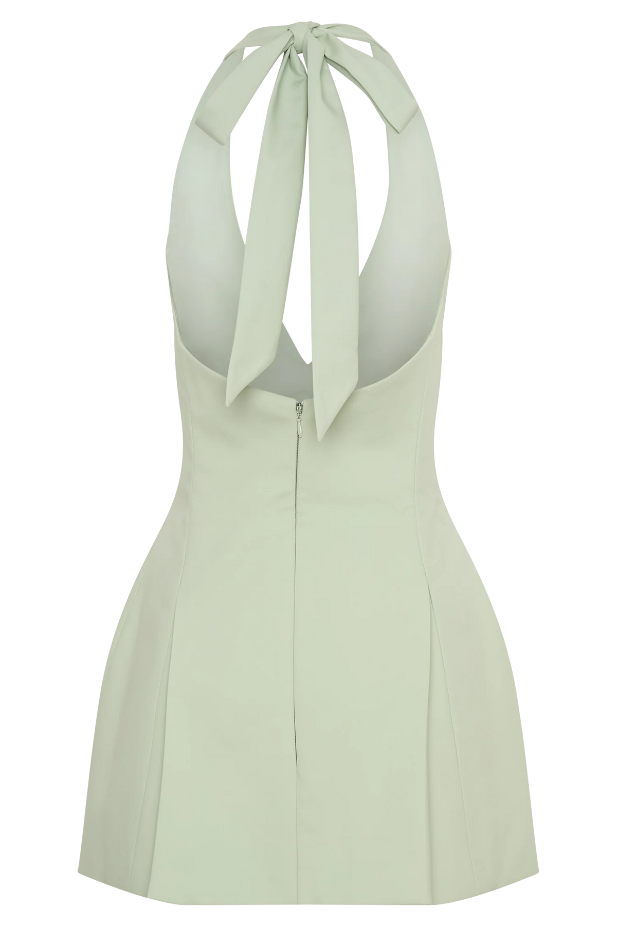 Nelly Halter Neck Cotton Mini Dress - Sage