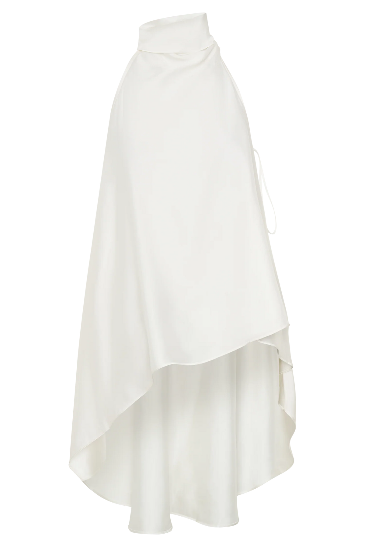 Sydney Asymmetrical Satin Halter Top - Ivory