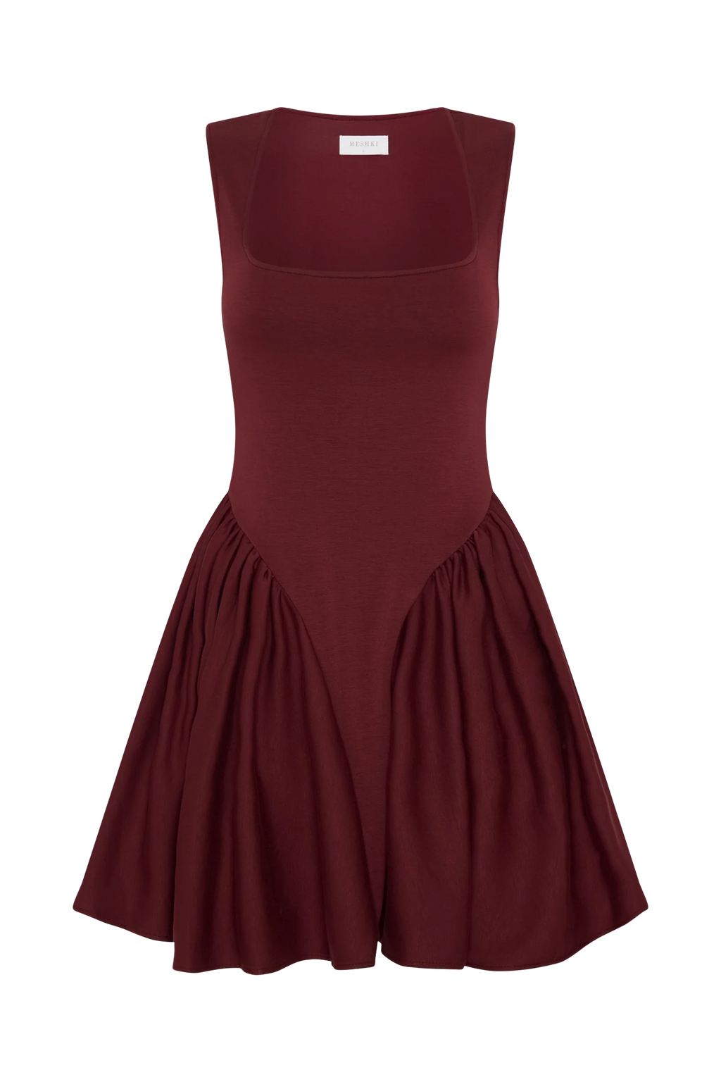 Sharon Scuba Jersey Mini Dress - Wine