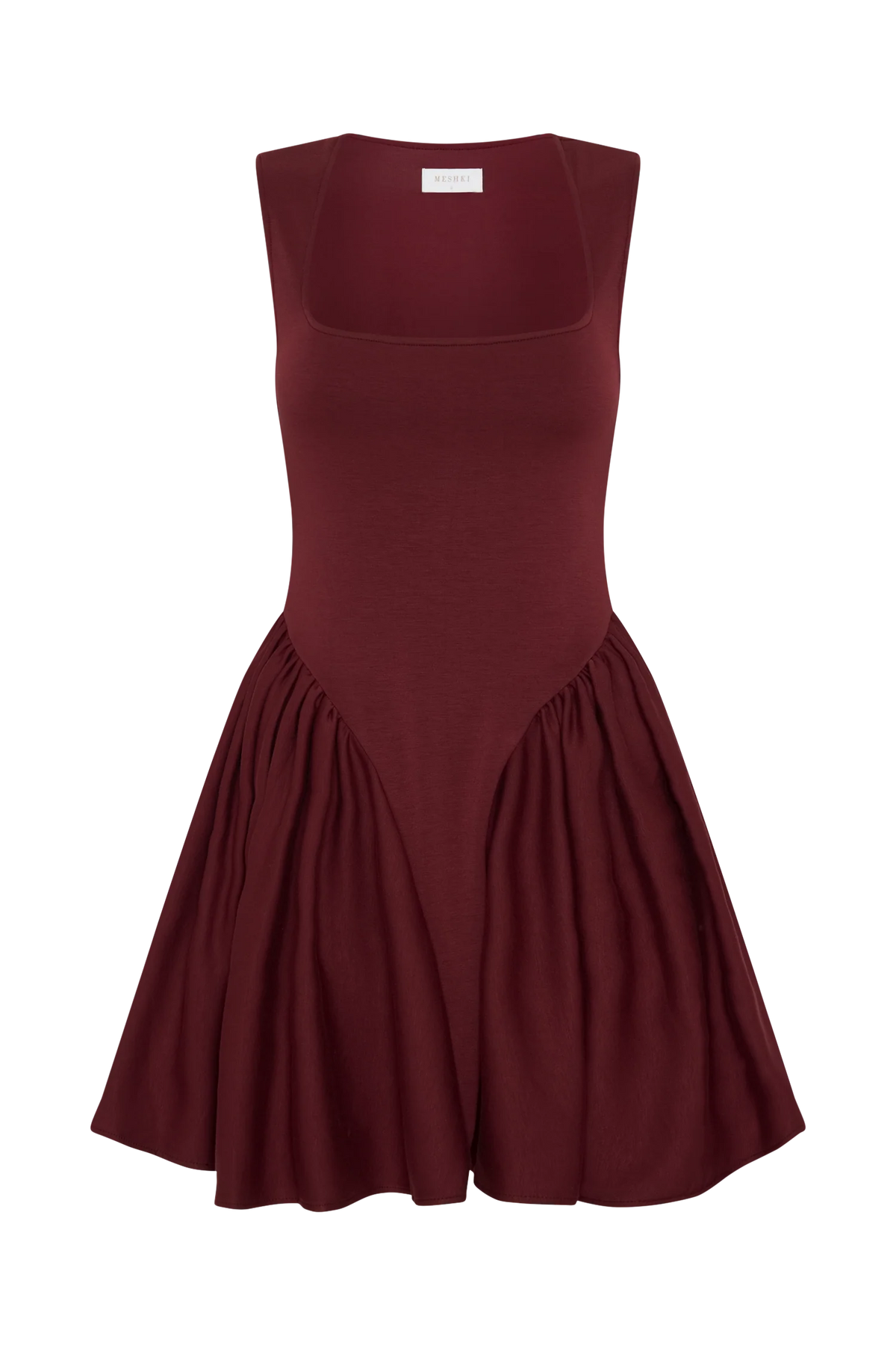 Sharon Scuba Jersey Mini Dress - Wine