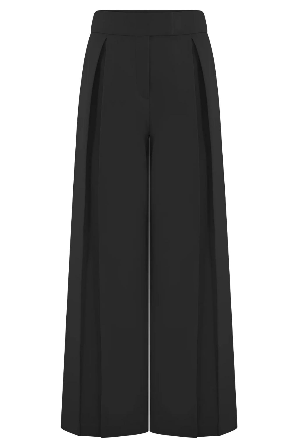 Raya Mid Rise Wide Leg Linen Pant - Black