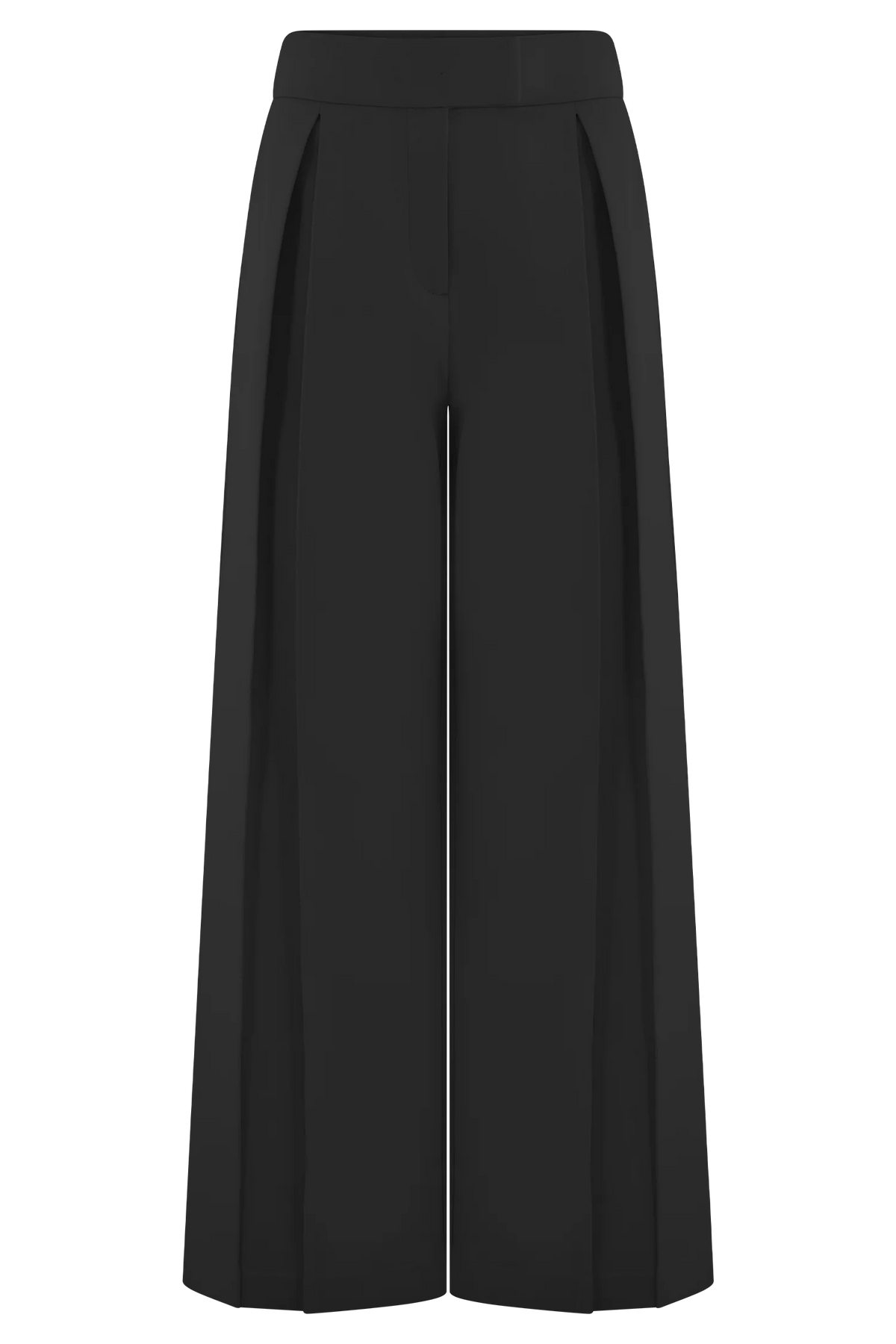 Raya Mid Rise Wide Leg Linen Pant - Black