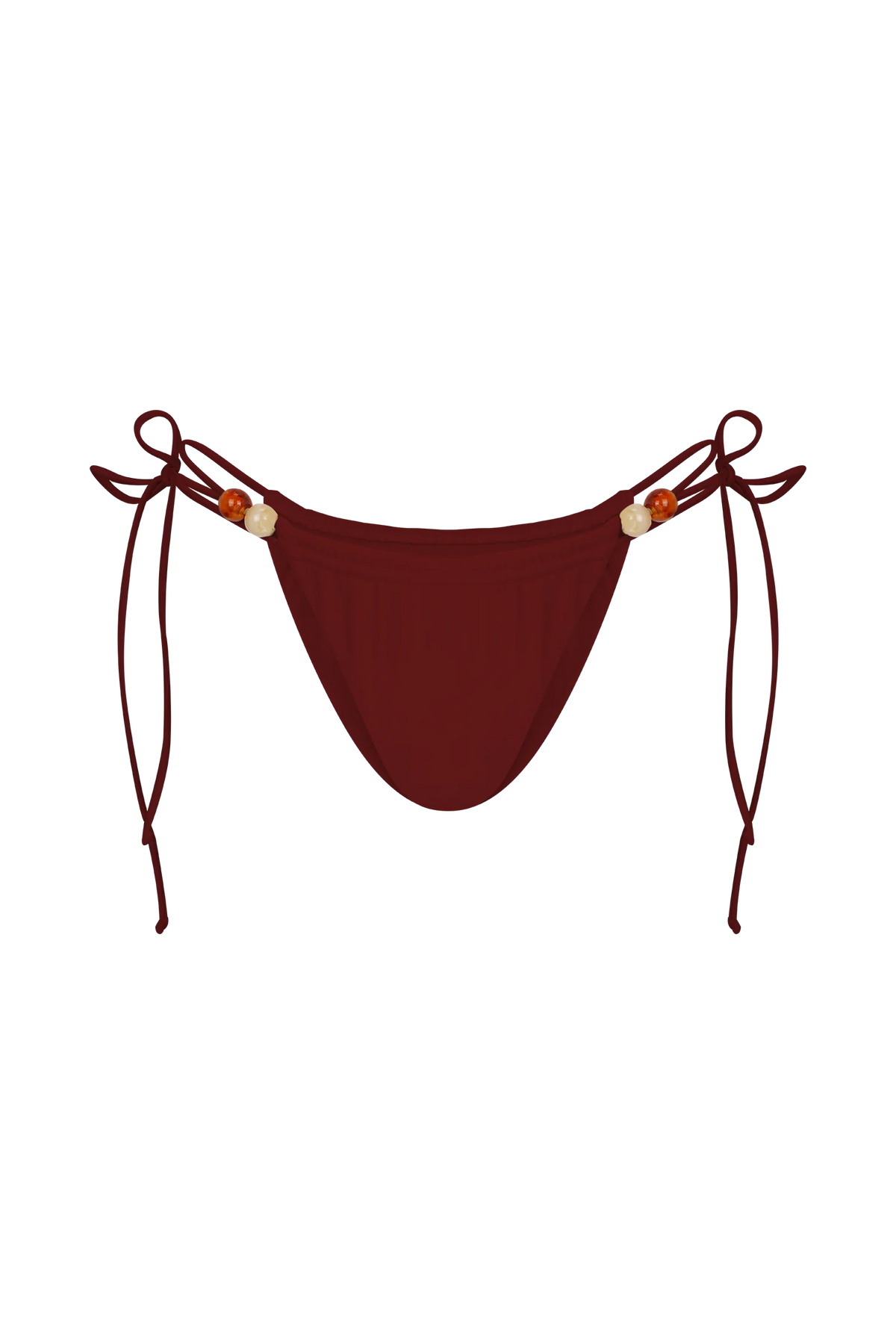 Memphis Beaded Bikini Bottom - Wine