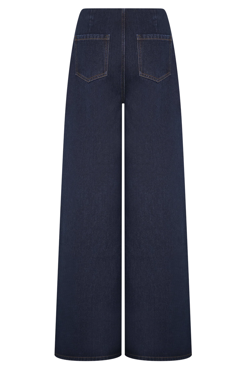 Miranda Faux Suede Belted Denim Wide Leg Jeans - Indigo Blue
