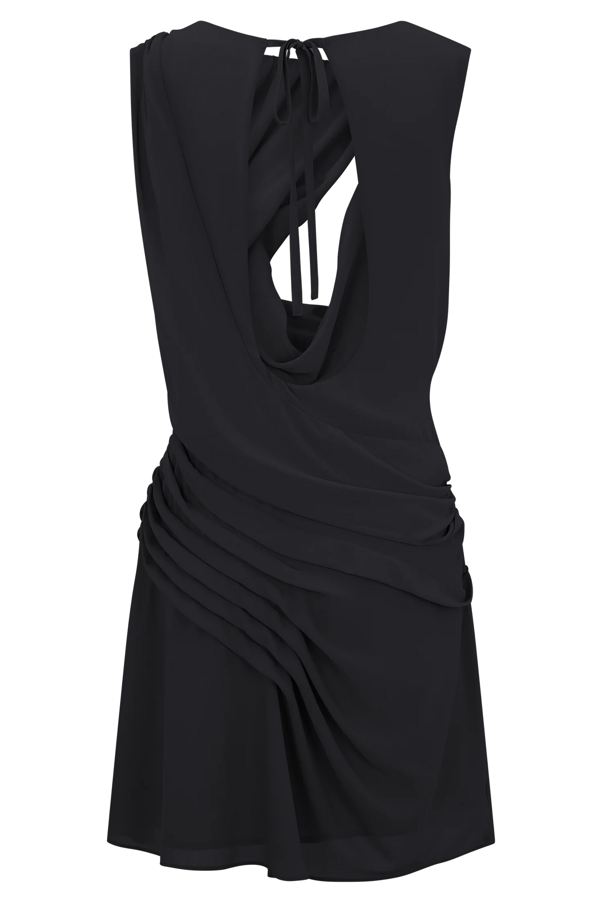 Oria Chiffon Mini Dress - Black