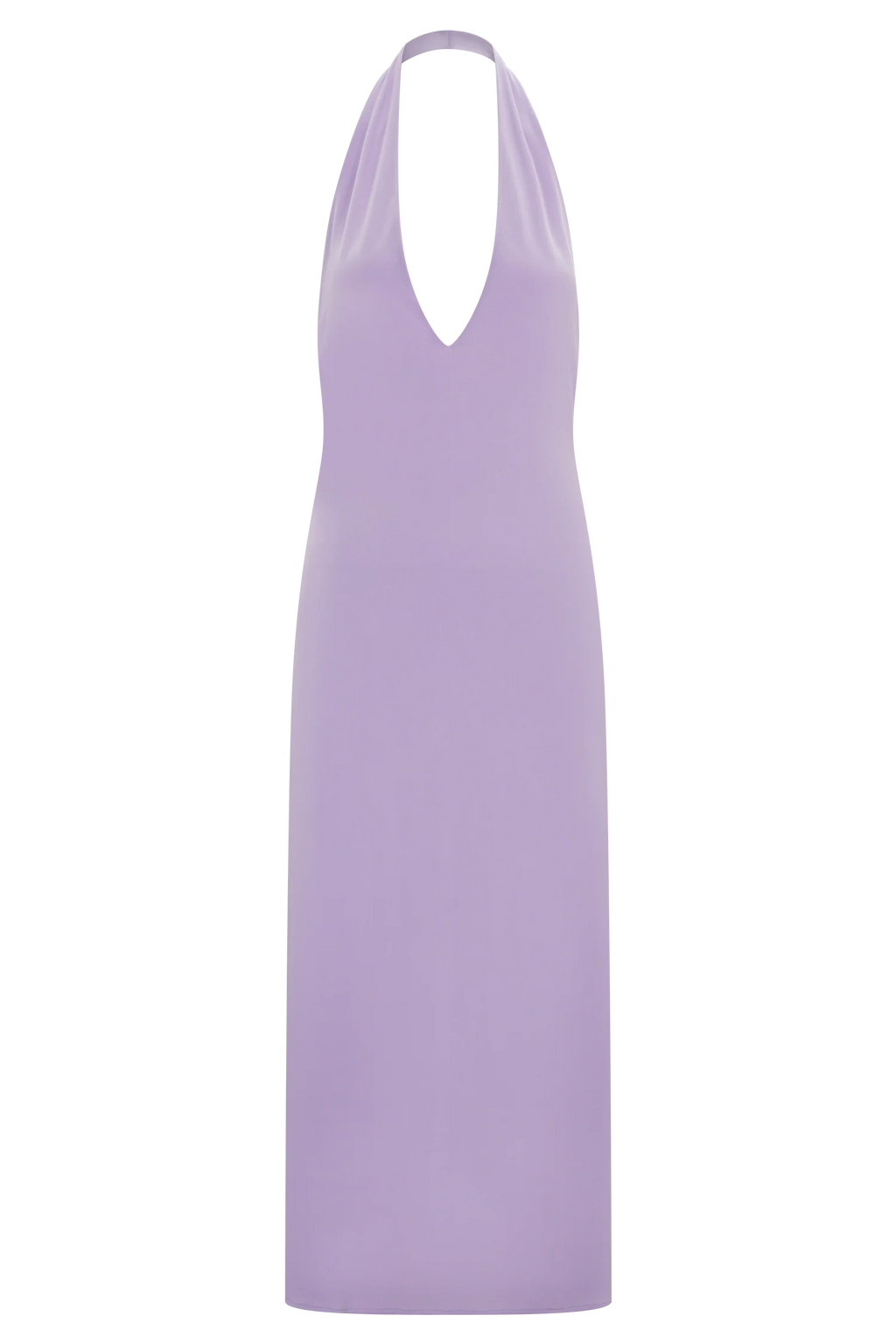 Genie Slinky Halter Midi Dress - Lilac