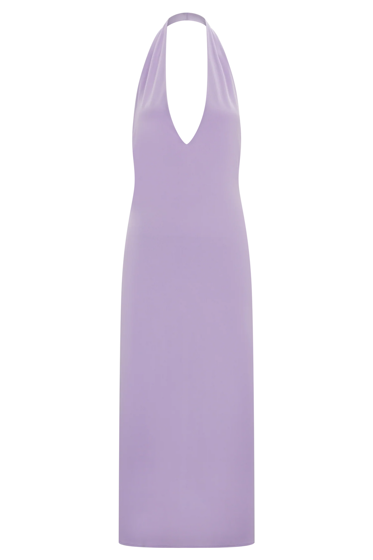 Genie Slinky Halter Midi Dress - Lilac