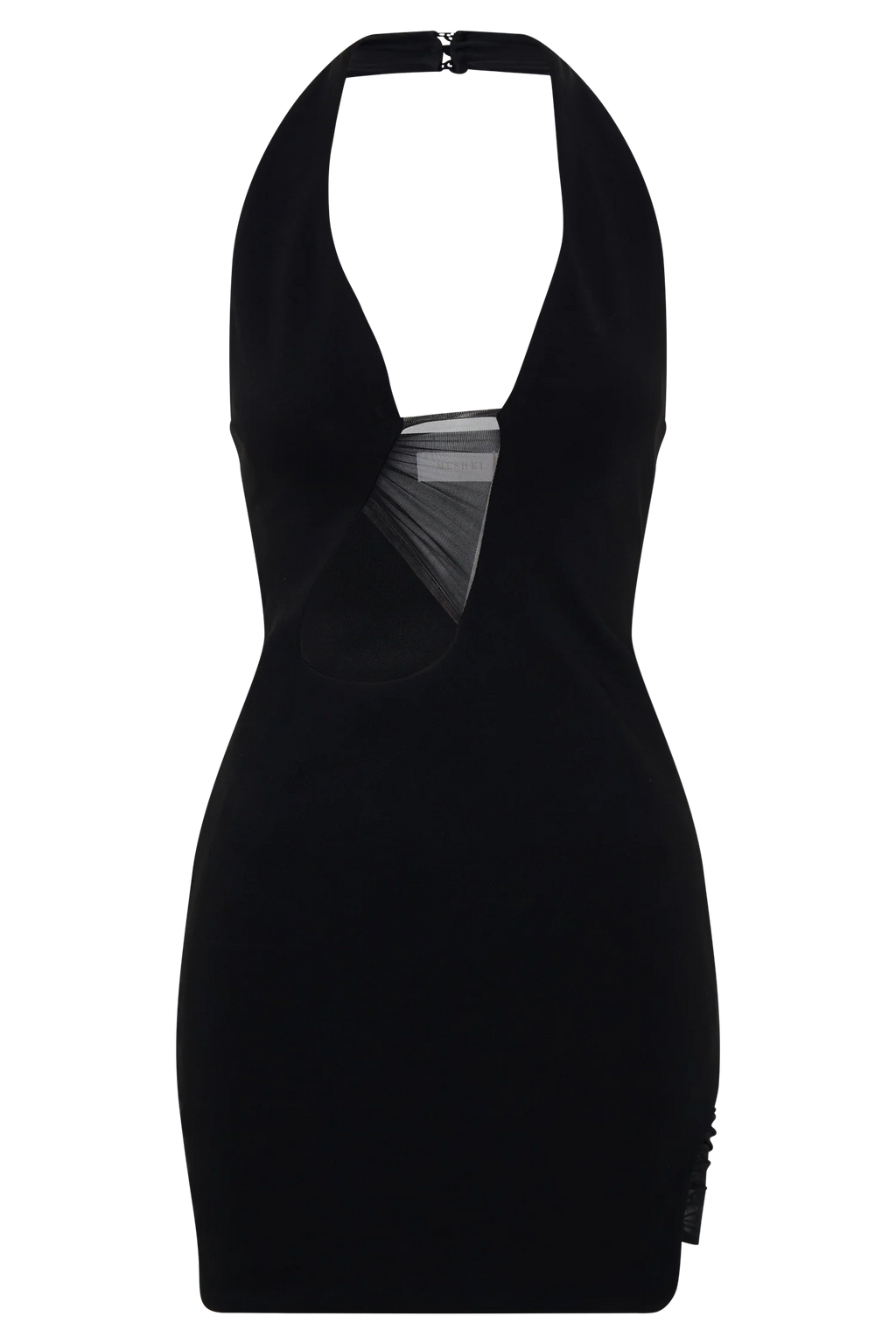 Aubree Crepe And Mesh Mini Dress - Black