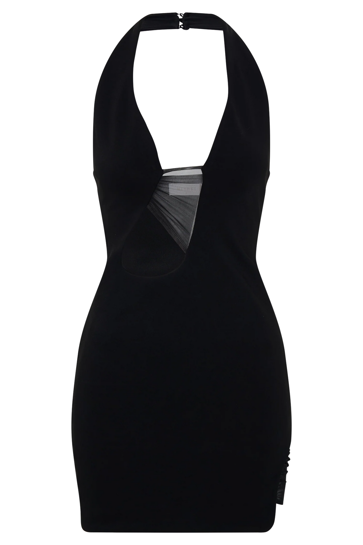 Aubree Crepe And Mesh Mini Dress - Black