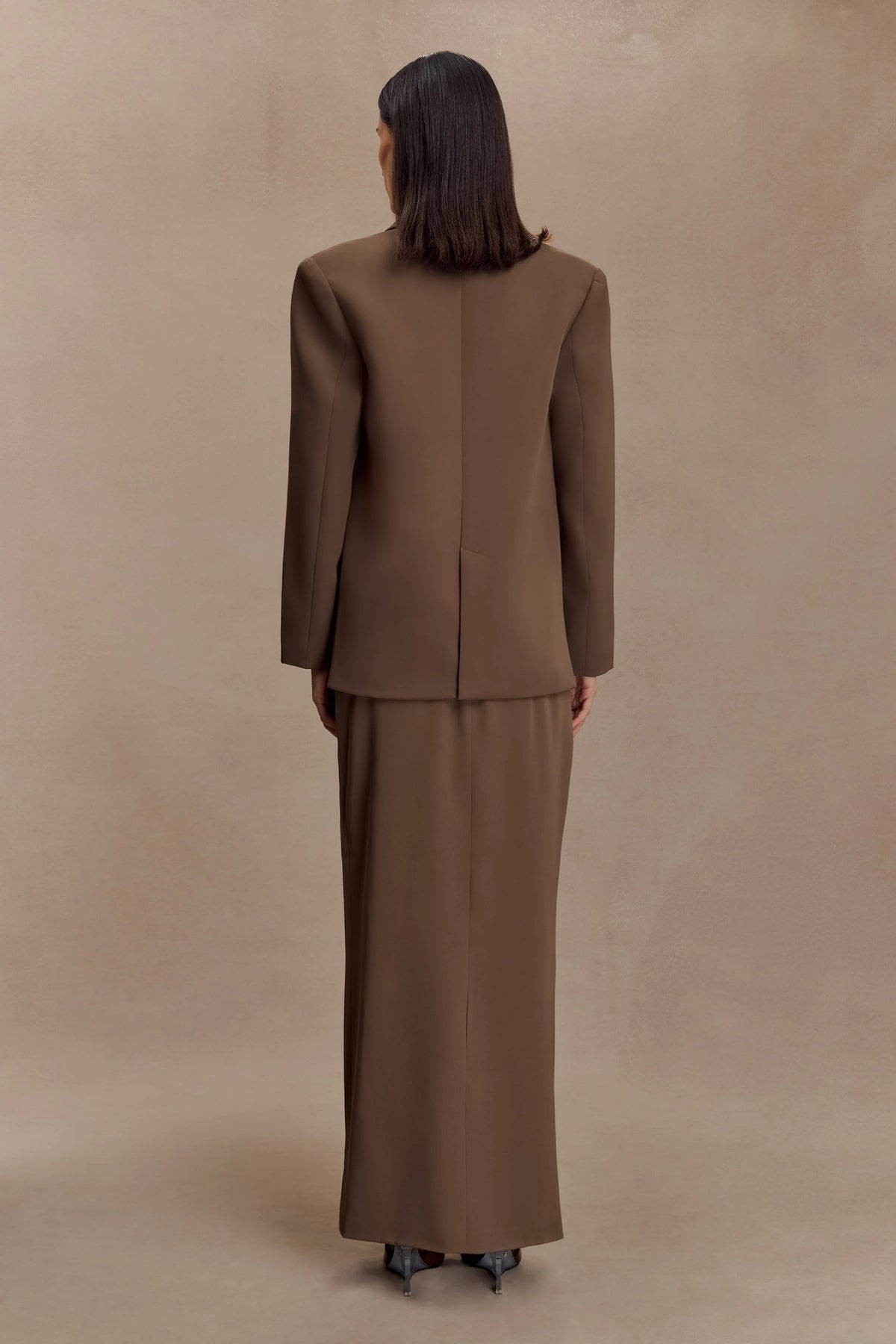 Cassie Column Maxi Skirt - Cacao Brown