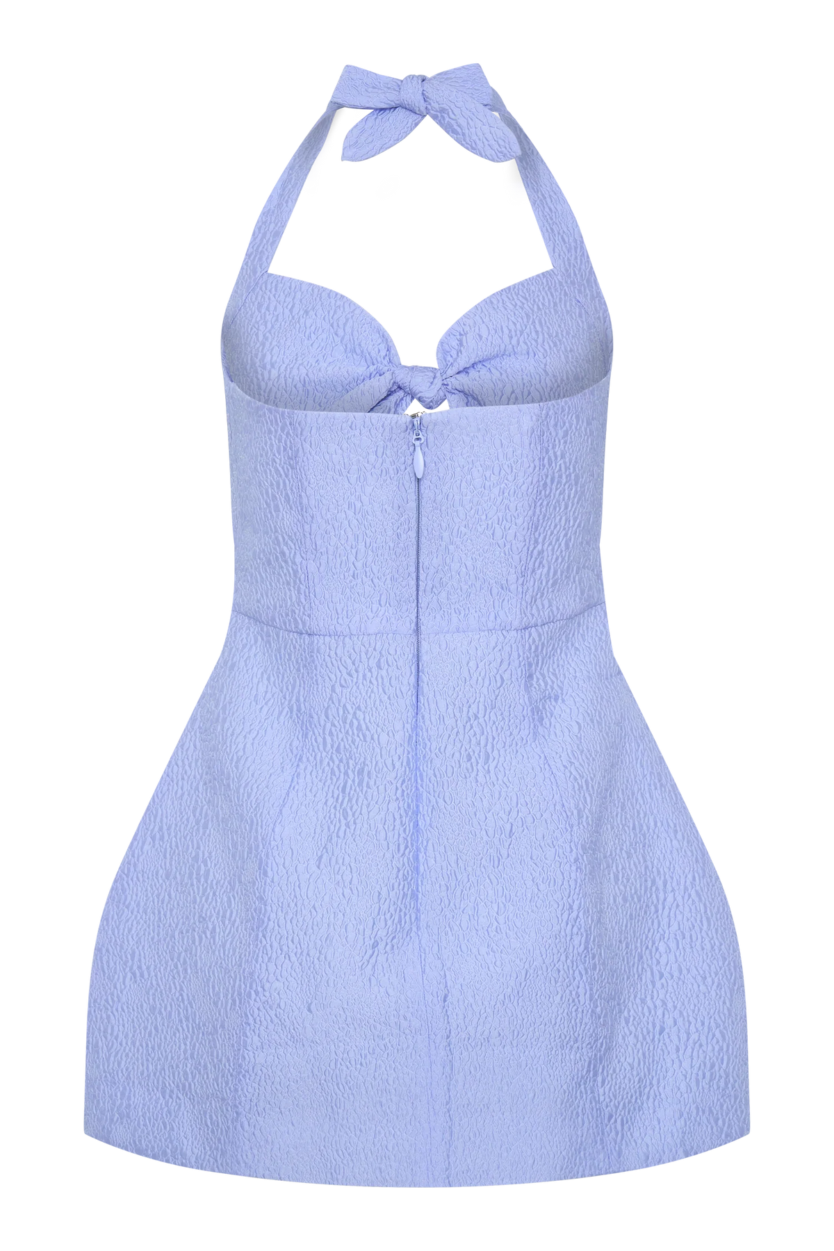 Ella Bow Detail Halter Mini Dress - Periwinkle Blue