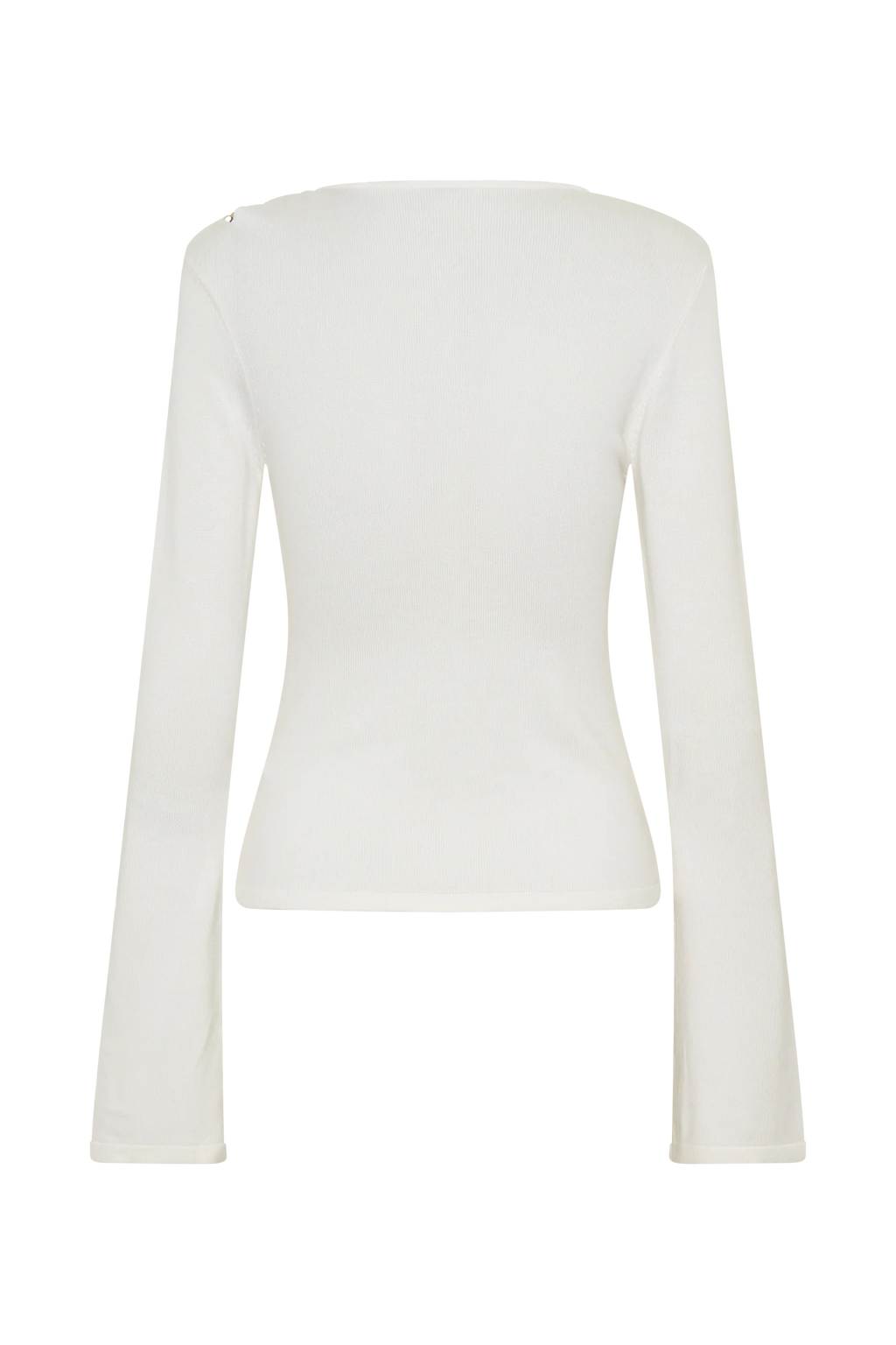 Ricky Knit Long Sleeve Longline Top - Ivory