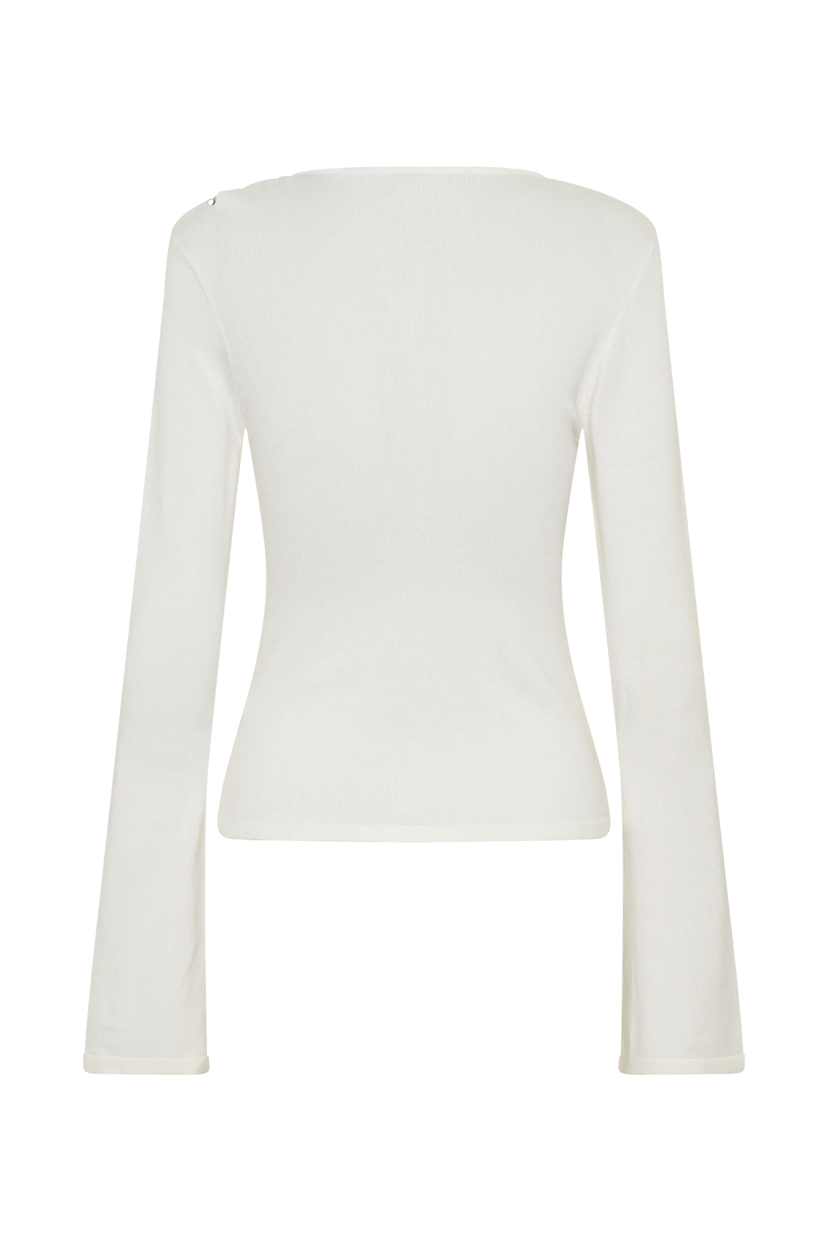 Ricky Knit Long Sleeve Longline Top - Ivory