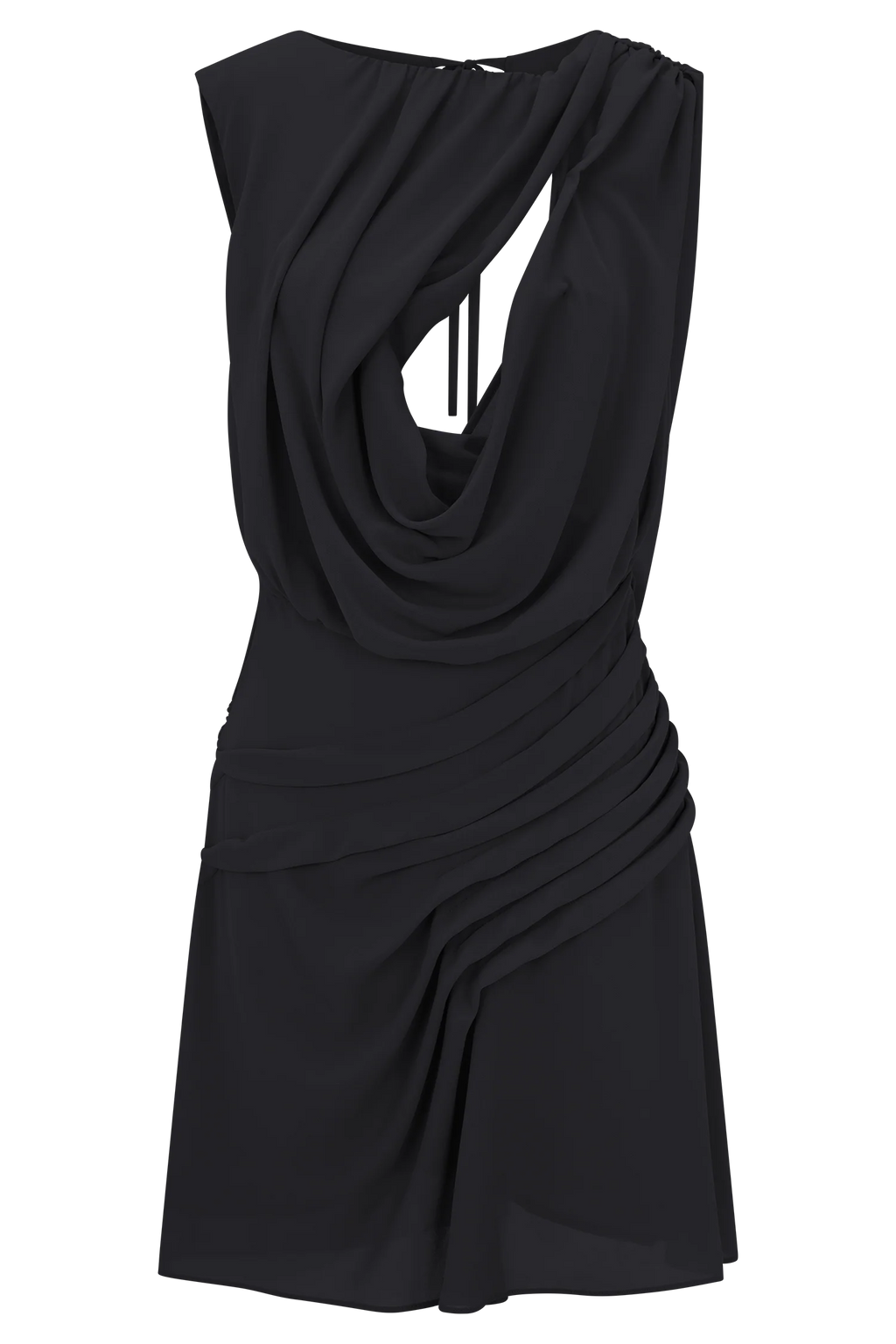 Oria Chiffon Mini Dress - Black