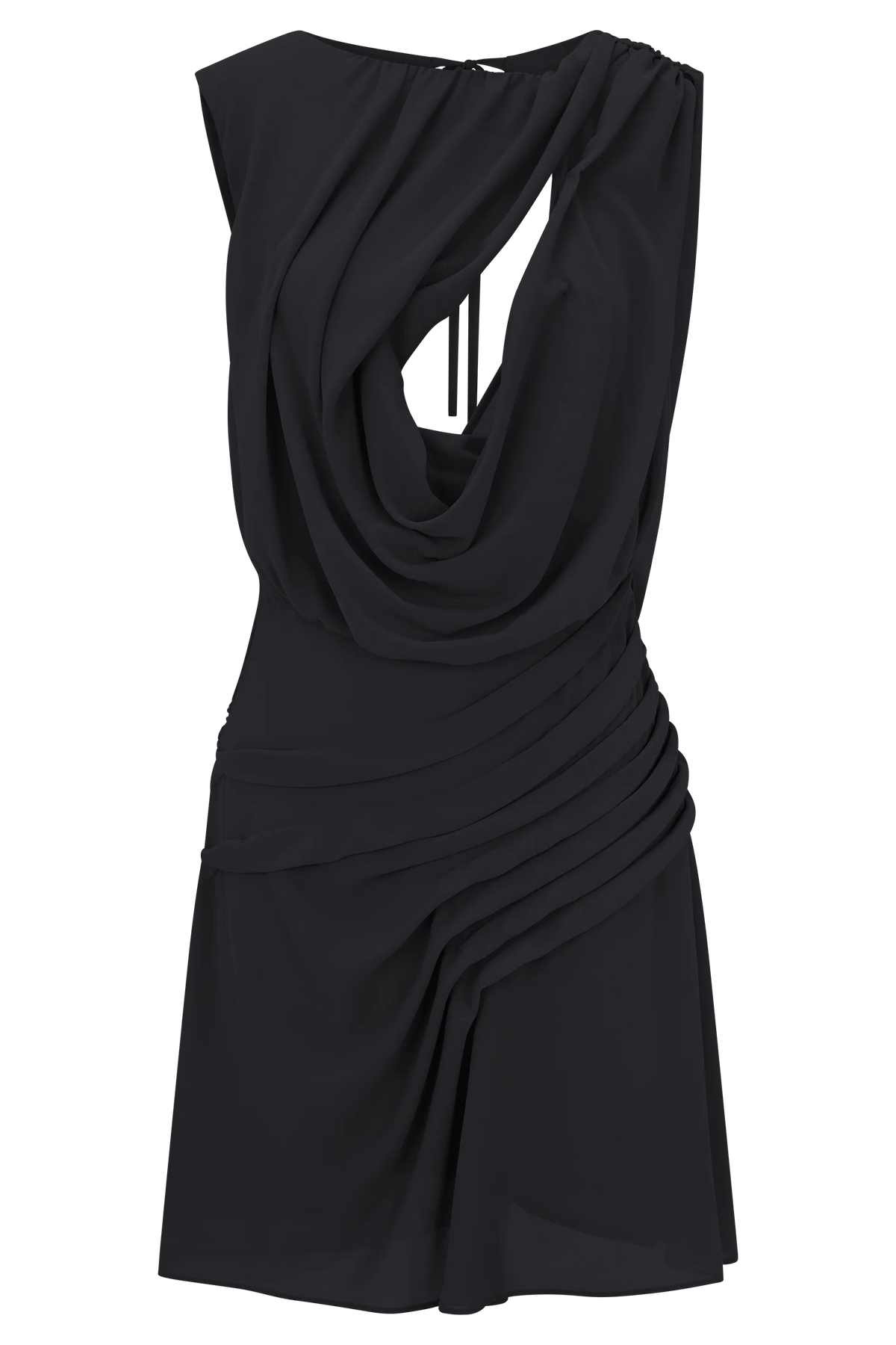 Oria Chiffon Mini Dress - Black