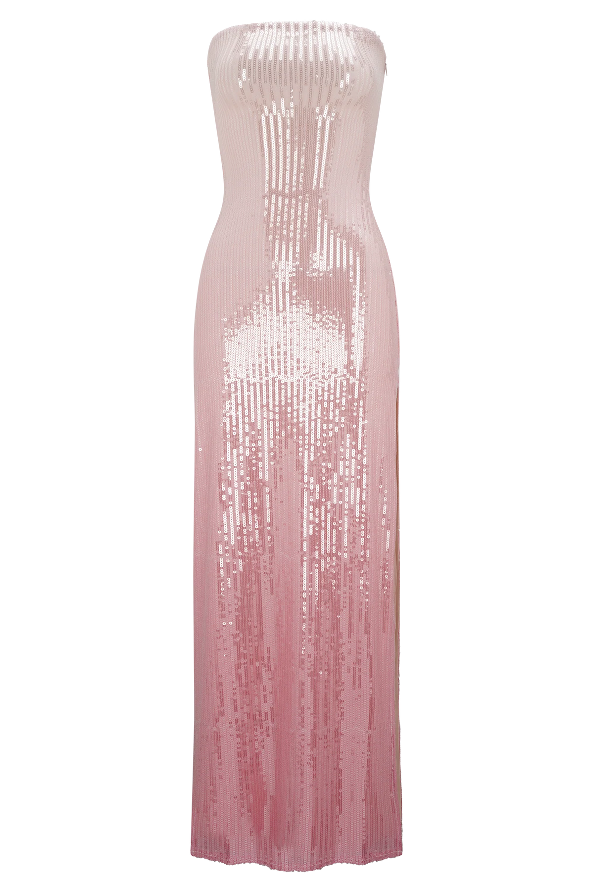 Miranda Strapless Sequin Maxi Dress - Ombre Pink