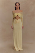 Rafaella Slinky And Mesh Maxi Dress - Lemon