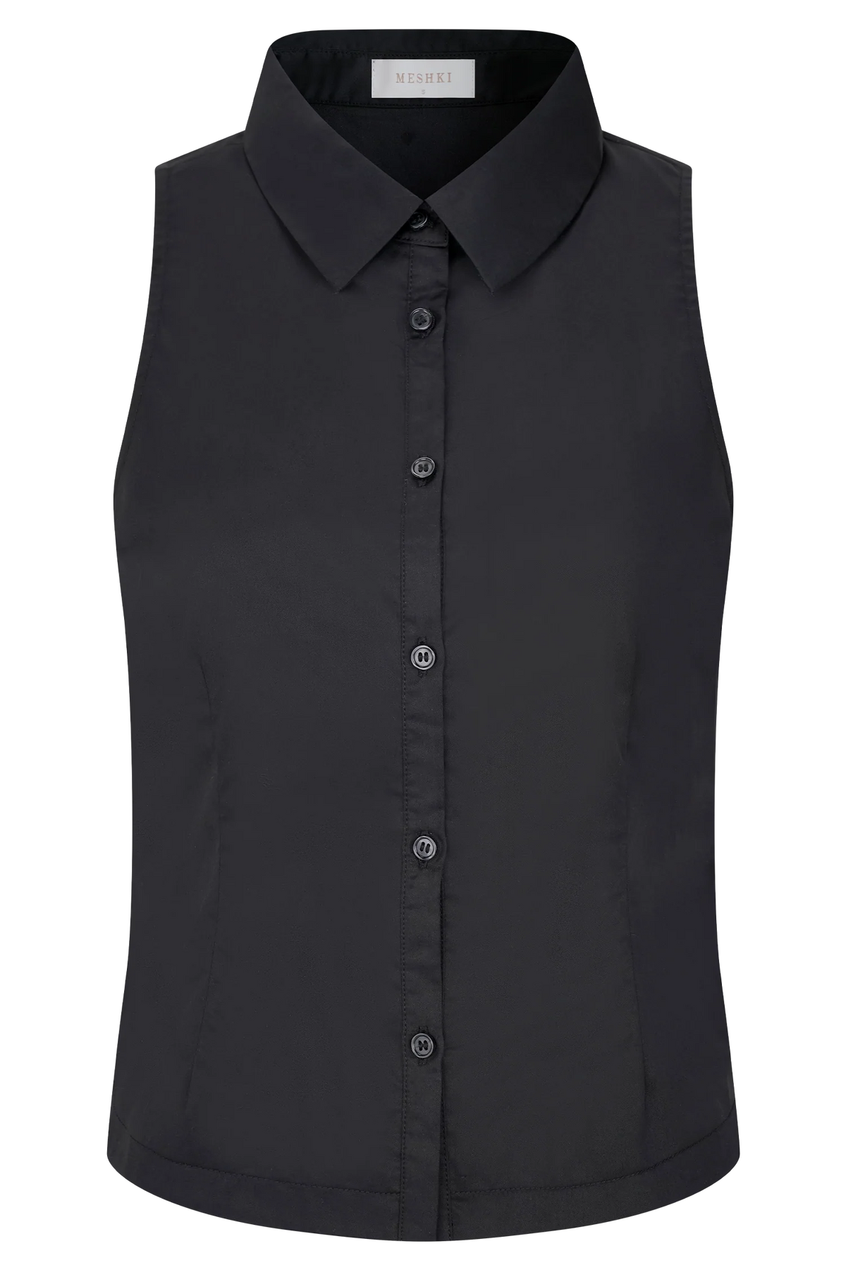 Selene Sleeveless Halter Shirt - Black