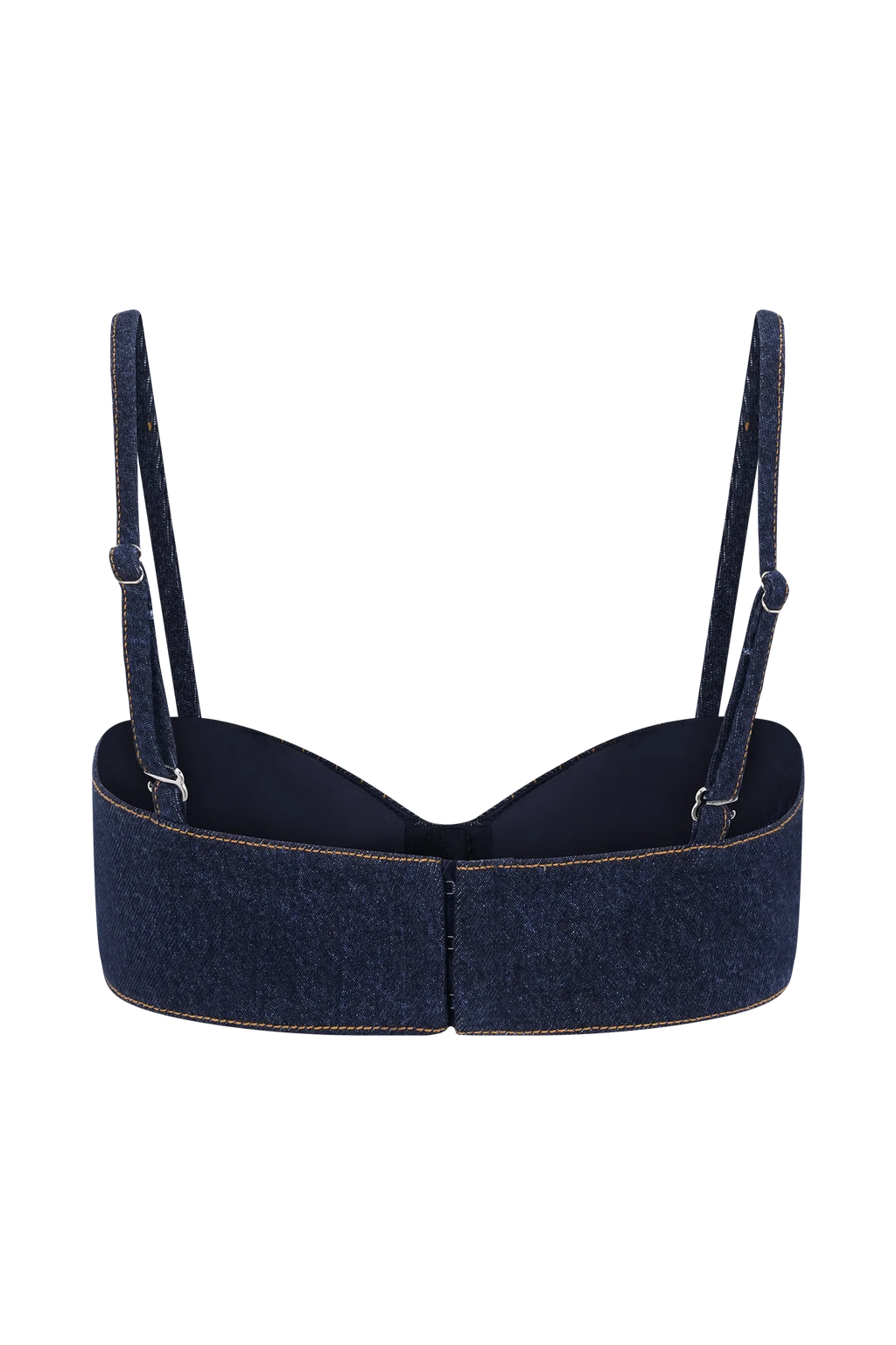Belle Denim Cropped Bralette - Indigo Blue