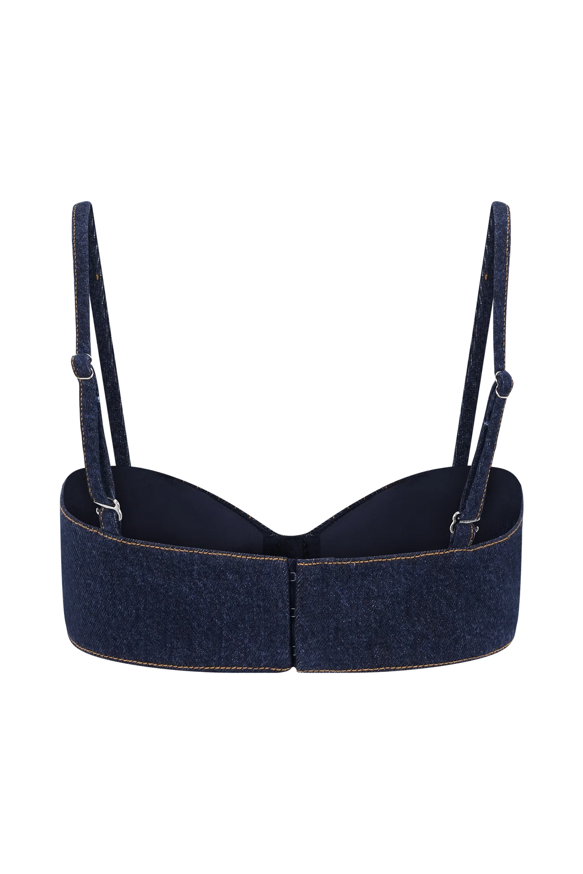 Belle Denim Cropped Bralette - Indigo Blue