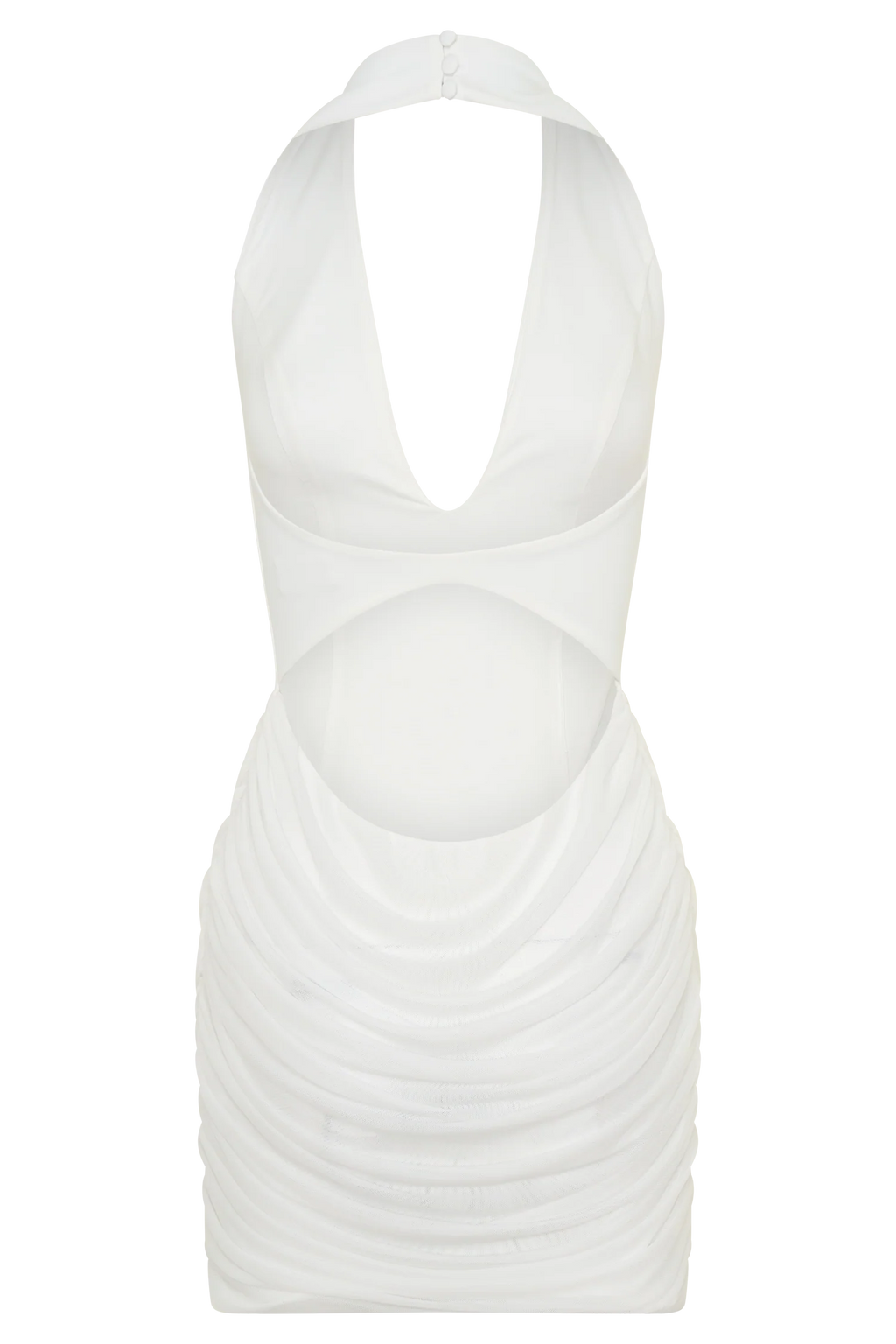 Anari Gathered Scuba Mini Dress - White
