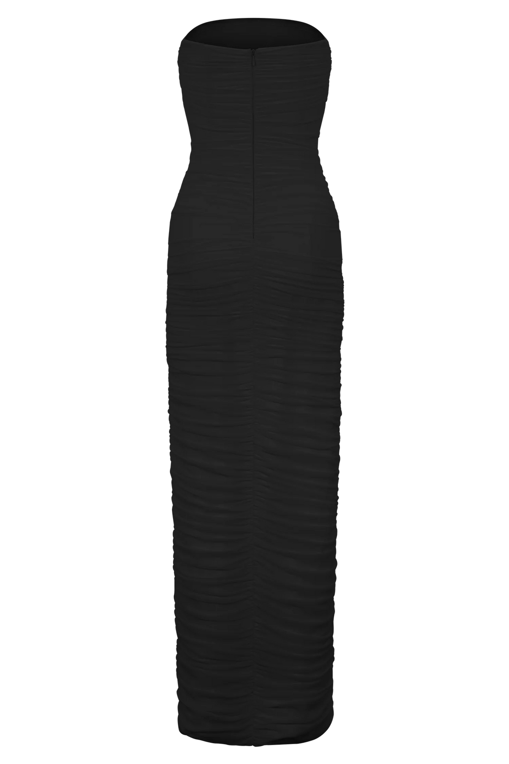 Jianna Strapless Mesh Maxi Dress - Black