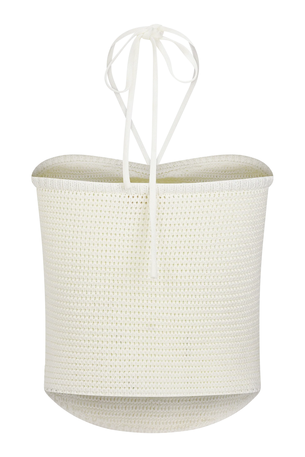 Aletta Knit Pearl Halter Top - Ivory