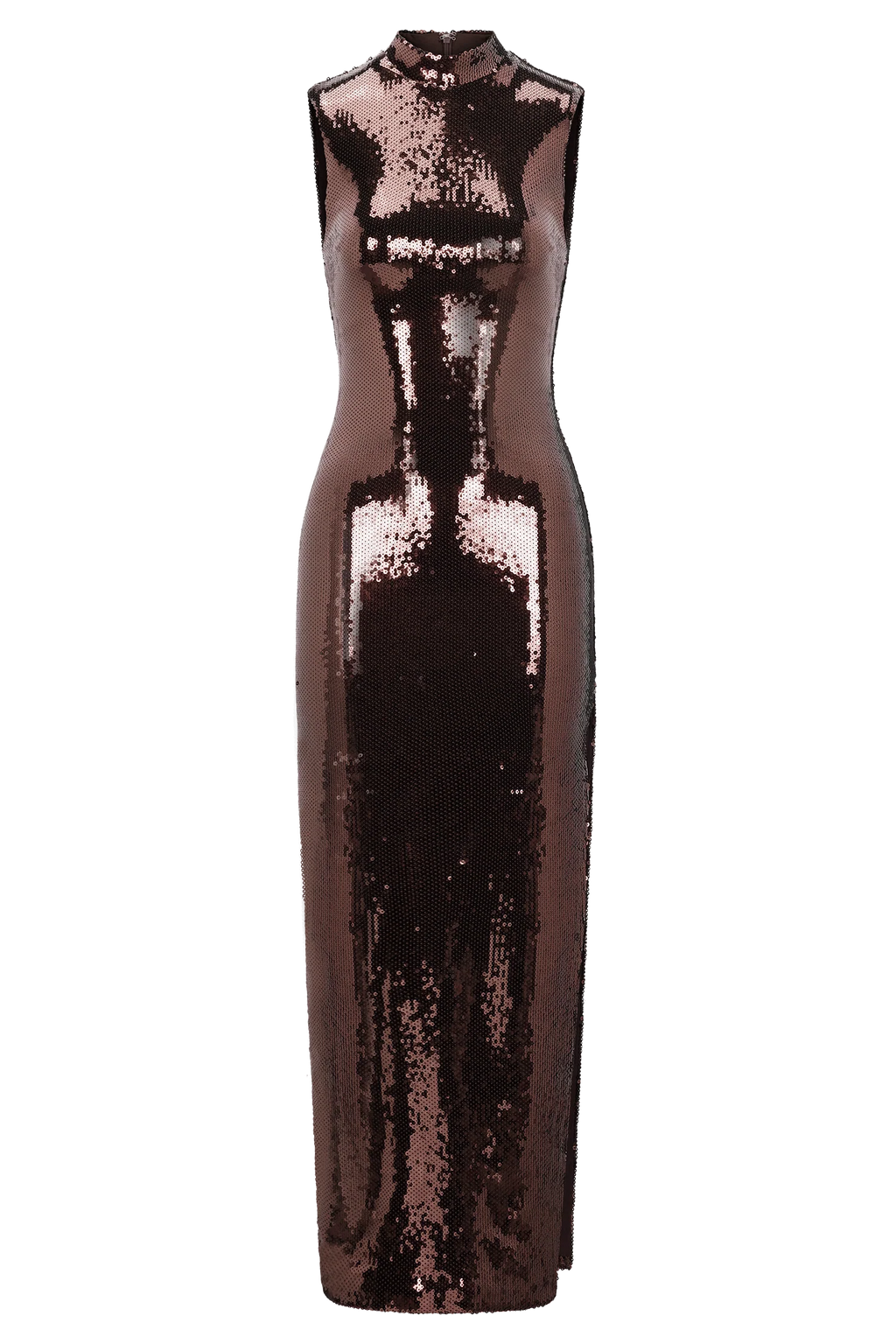 Veronica Sequin Midi Dress - Chocolate