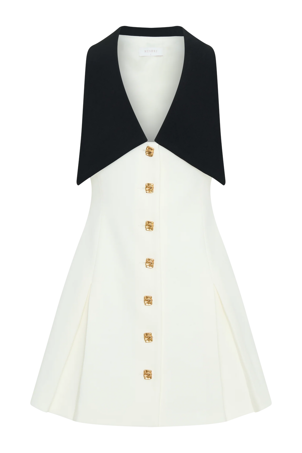 Oli Sleeveless Contrast Mini Dress - Ivory/Black