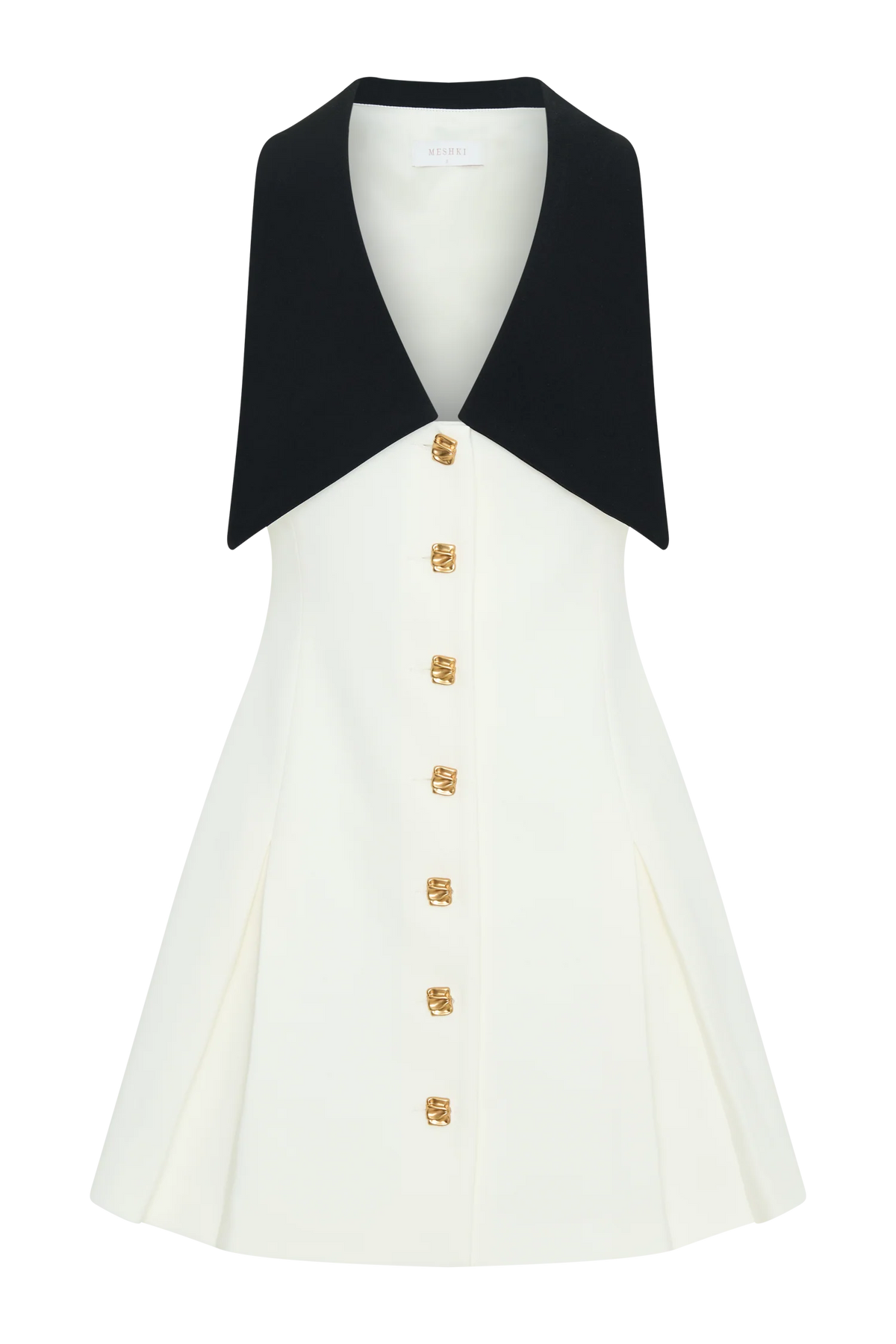 Oli Sleeveless Contrast Mini Dress - Ivory/Black