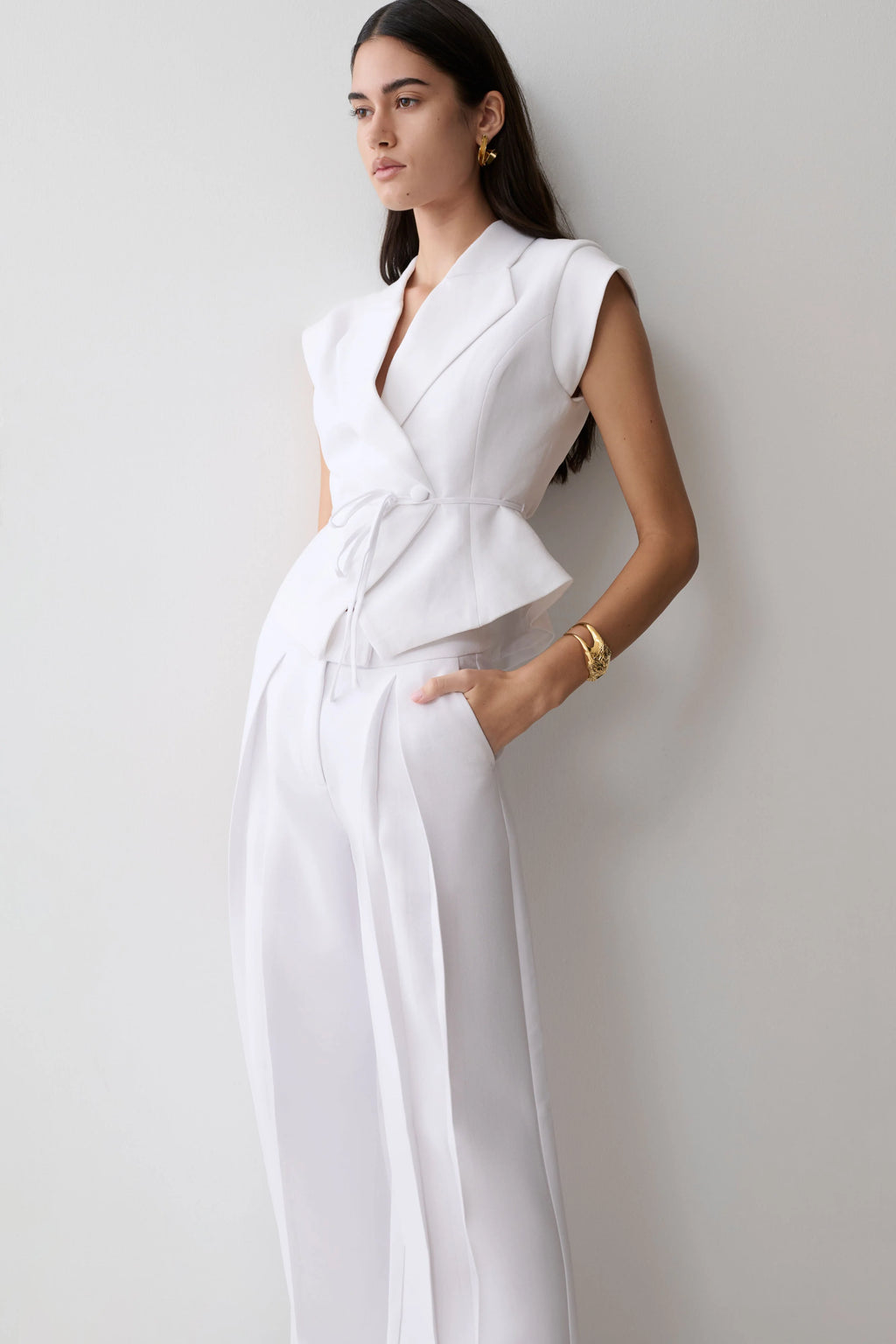 Andina Shortsleeve Linen Top - White
