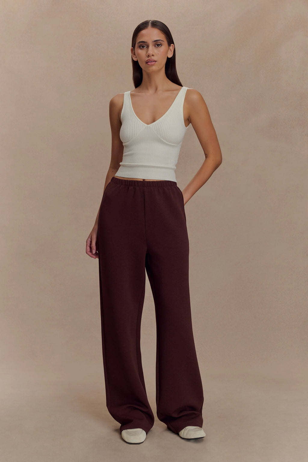 August Straight Leg Jogger - Chocolate