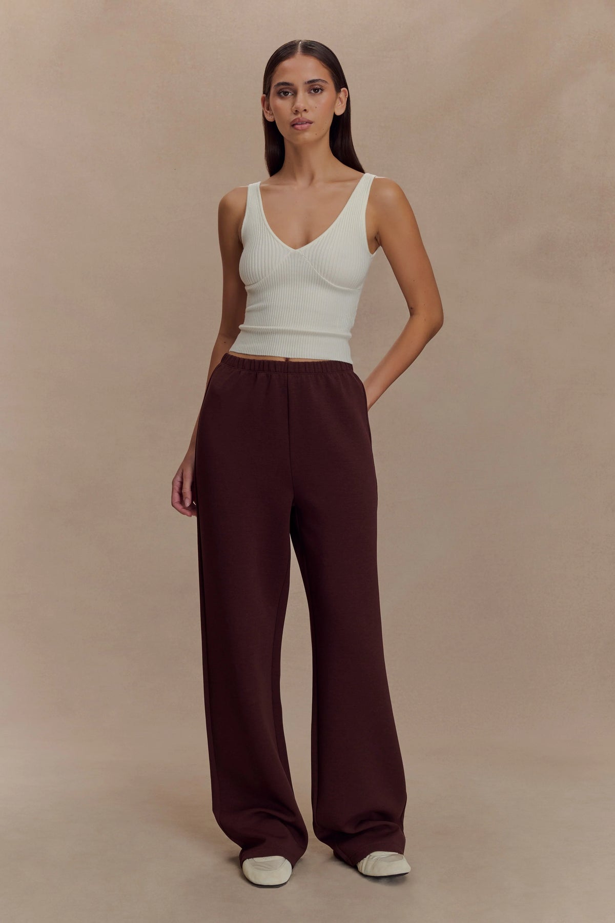 August Straight Leg Jogger - Chocolate