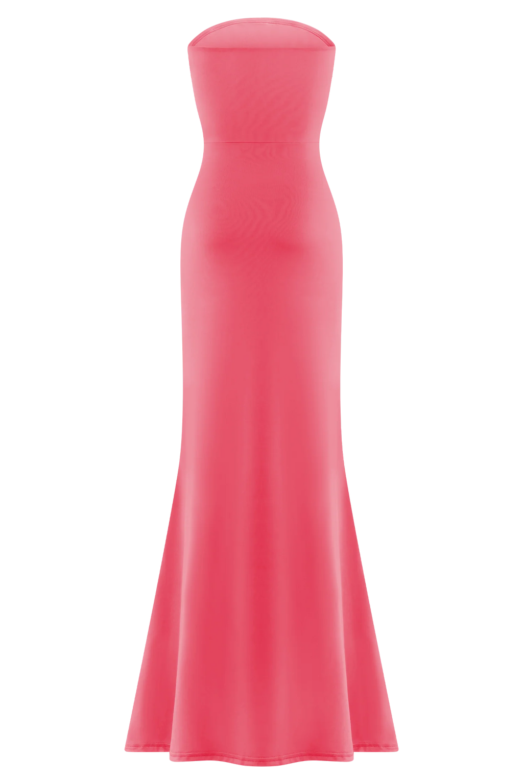 Madison Strapless Slinky Maxi Dress - Coral