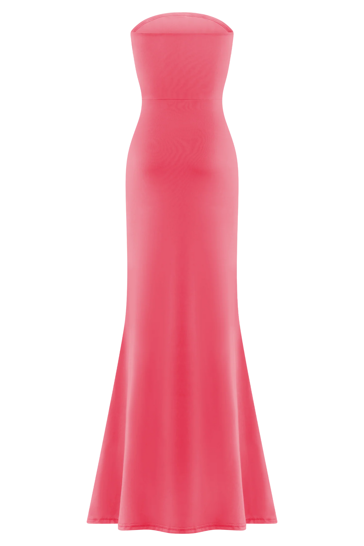 Madison Strapless Slinky Maxi Dress - Coral