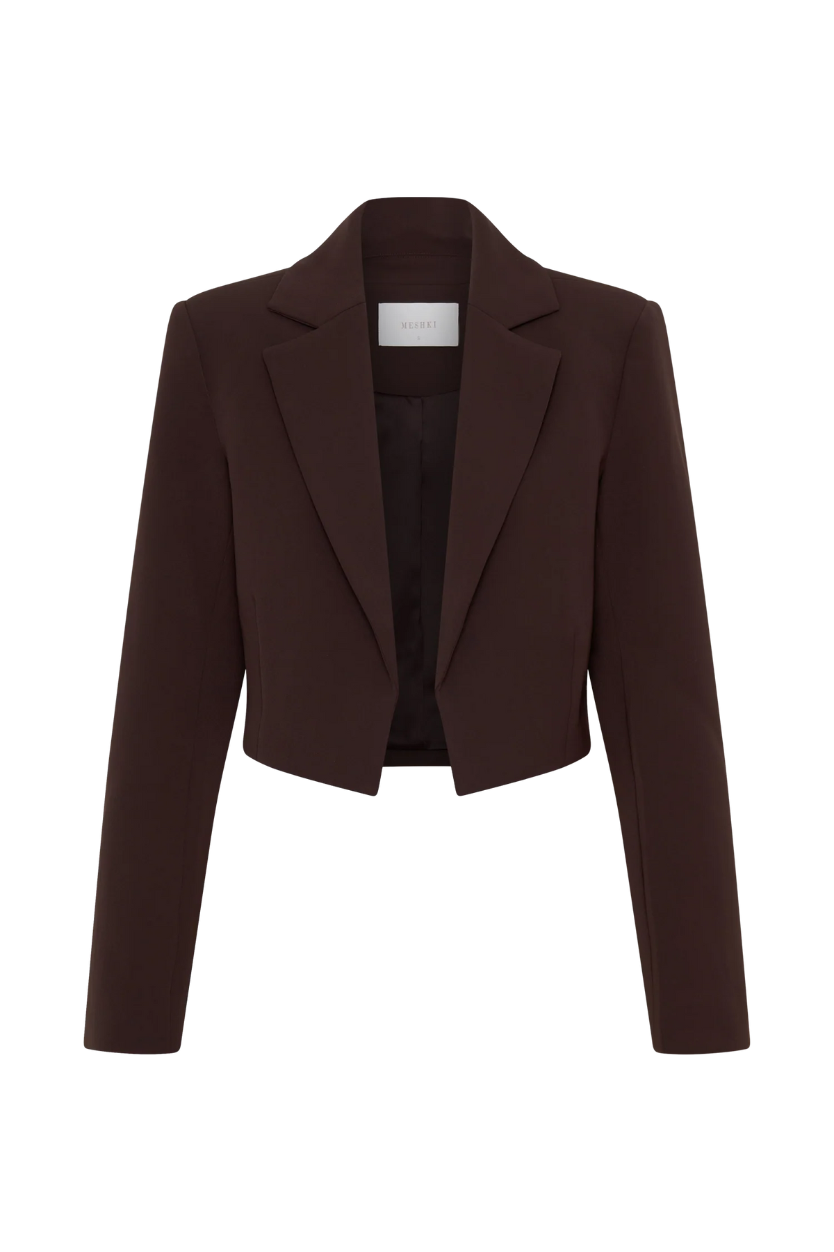 Simone Cropped Suiting Blazer - Dark Chocolate