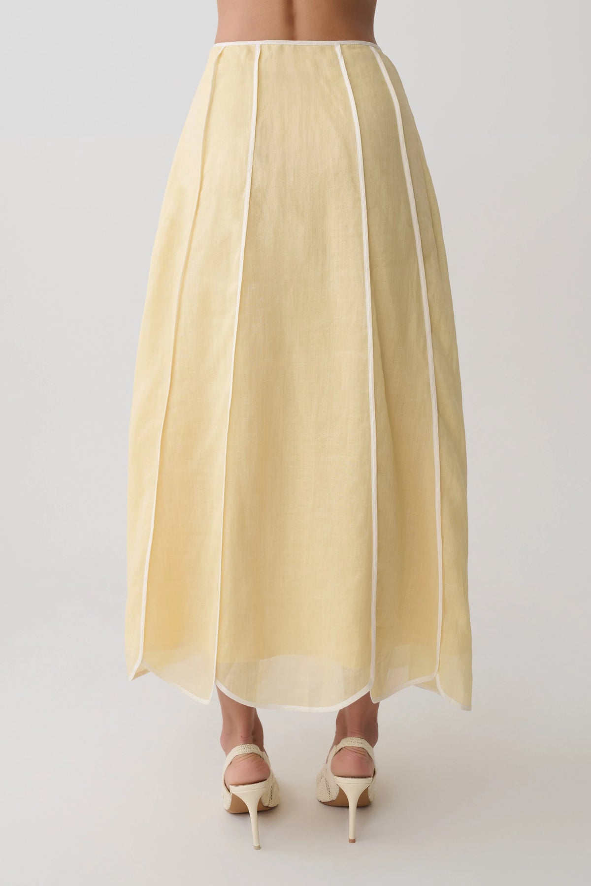 Georgia Panelled Midi Skirt - Butter