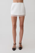 Frankie Satin Mini Skirt - White