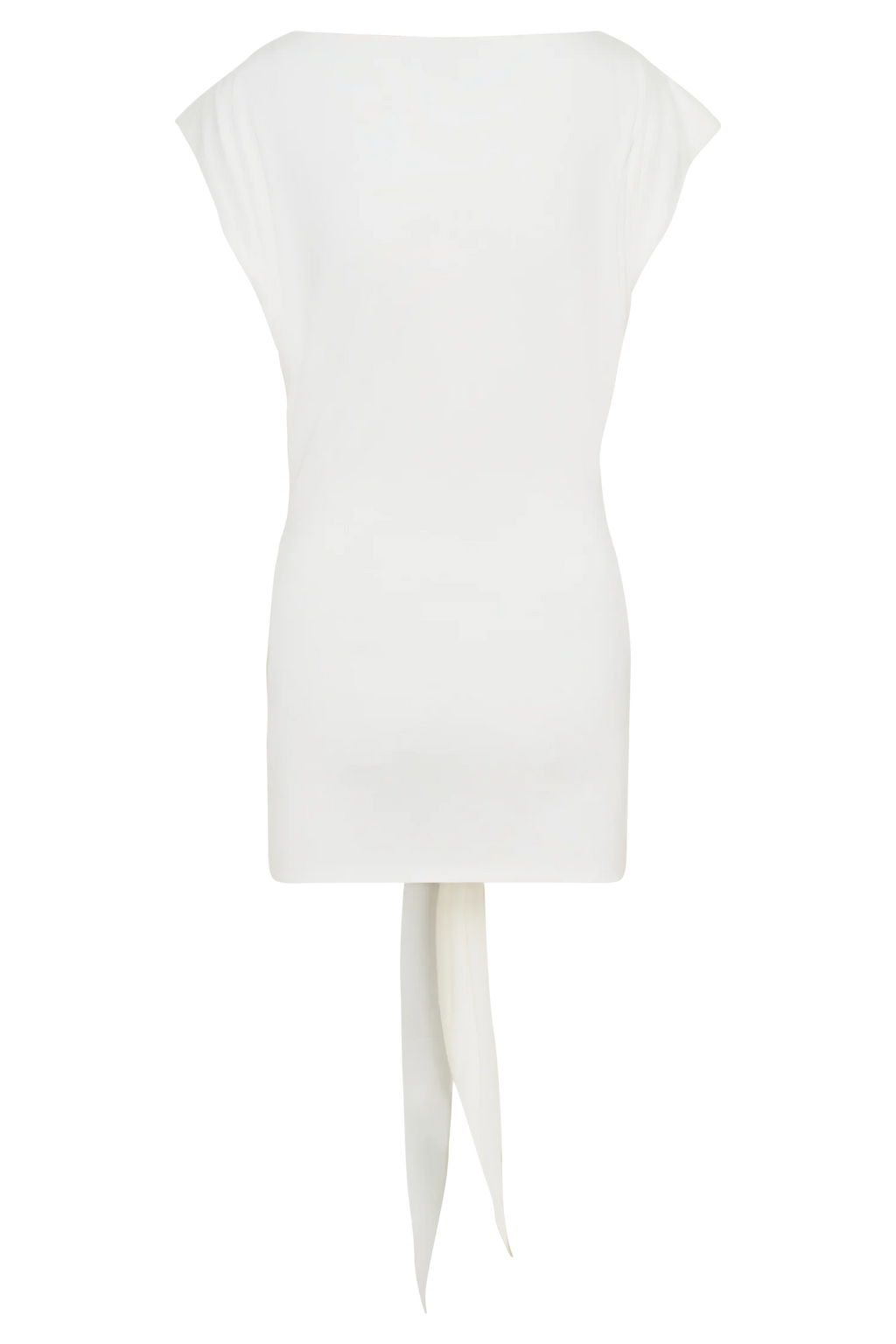 Maiara Shortsleeve Slinky Tie Mini Dress - White