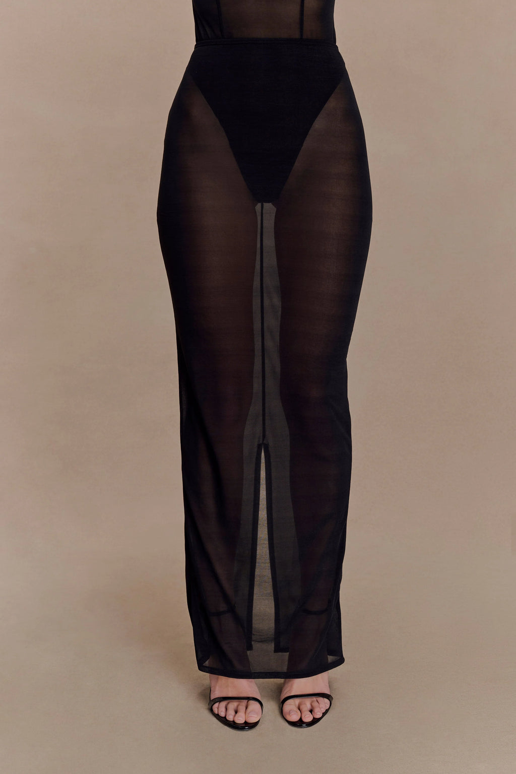 Aoife Mesh Maxi Skirt - Black