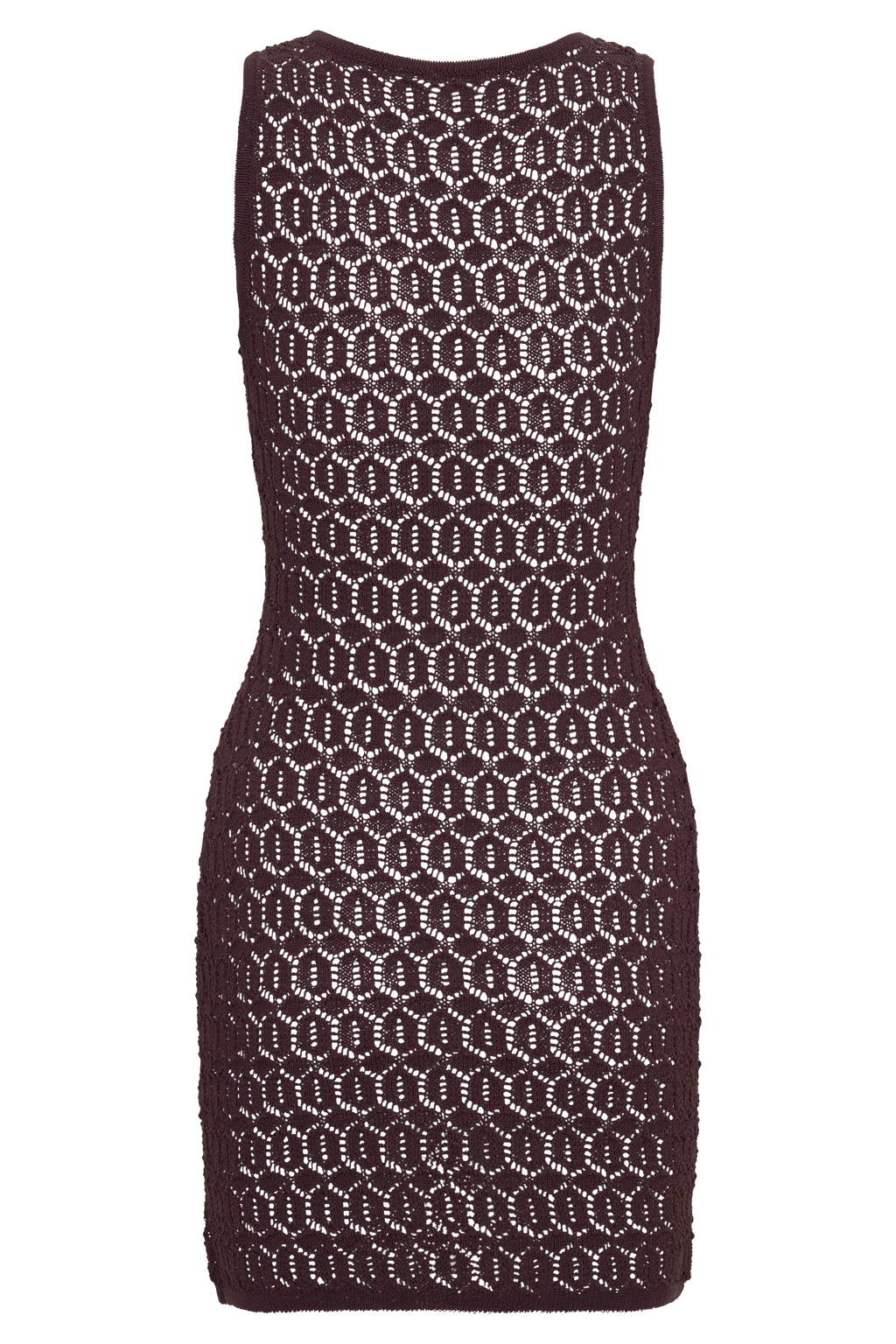 Cherly Knit Crochet Mini Dress - Chocolate